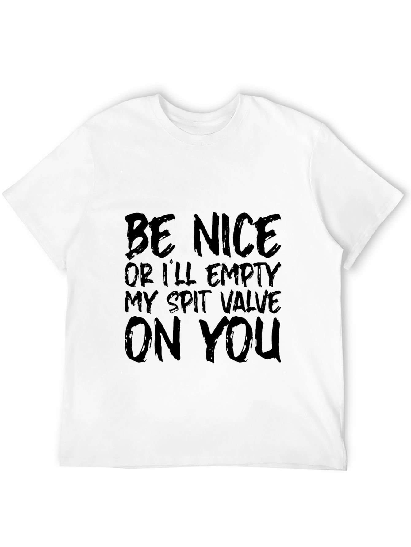 Black Be Nice Sarcastic Graphic Tee - Men's Black Cotton T-Shirt view 12