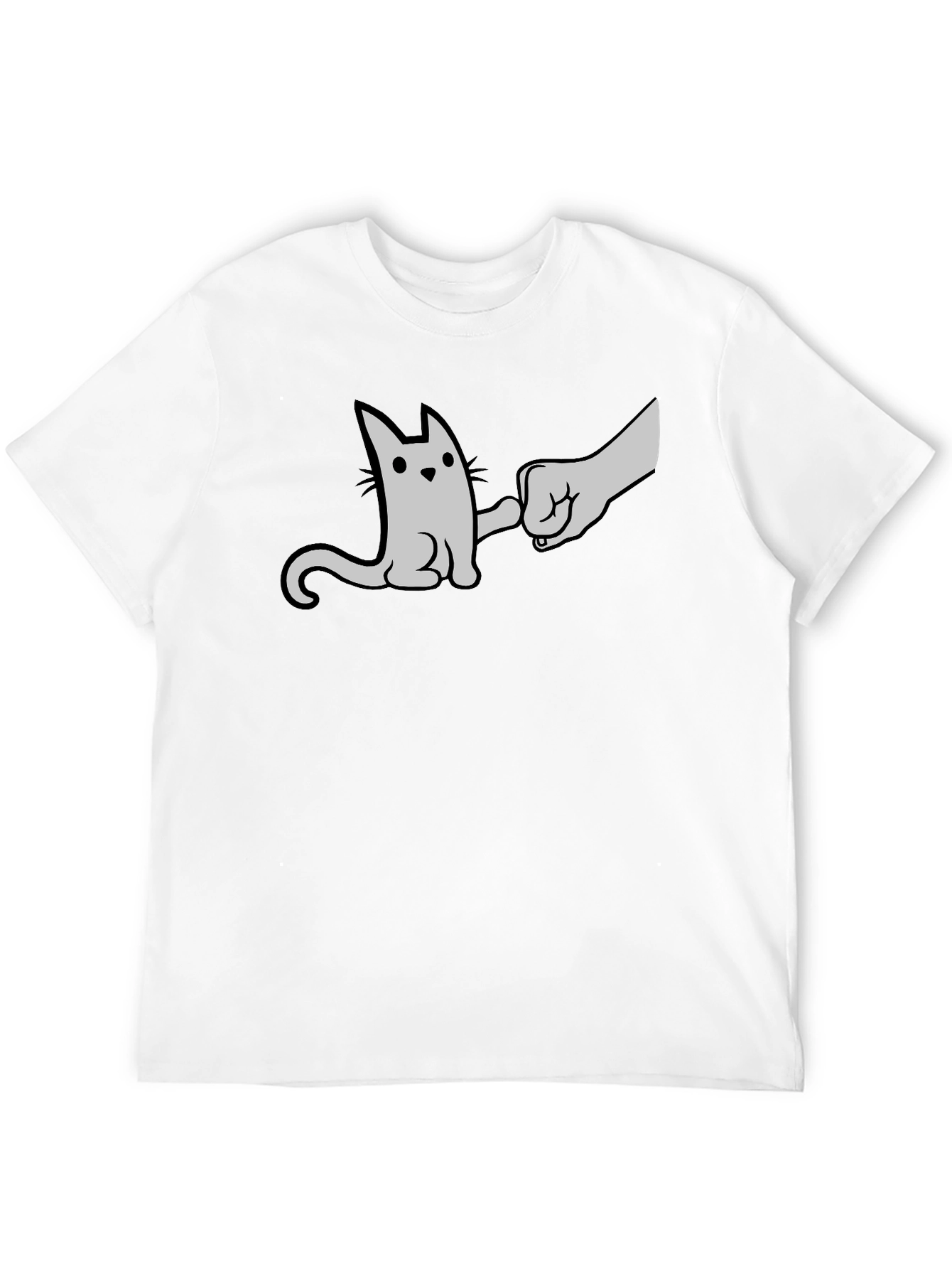 Black Cat Fist Bump Graphic T-Shirt - Black view 12