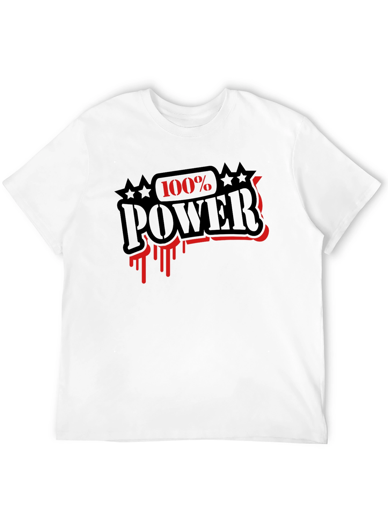Black 100% Power Graphic T-Shirt - Black view 12