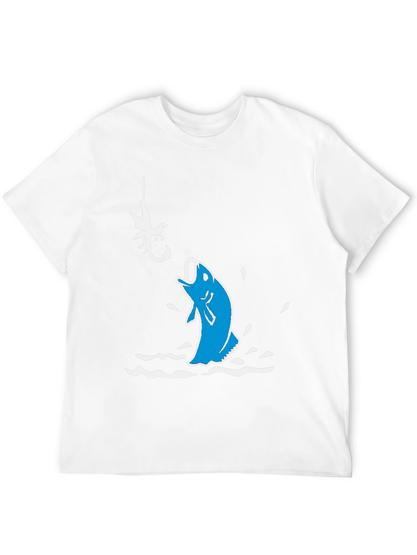 Black Fishing Hook T-Shirt: Jumping Bass Design view 12