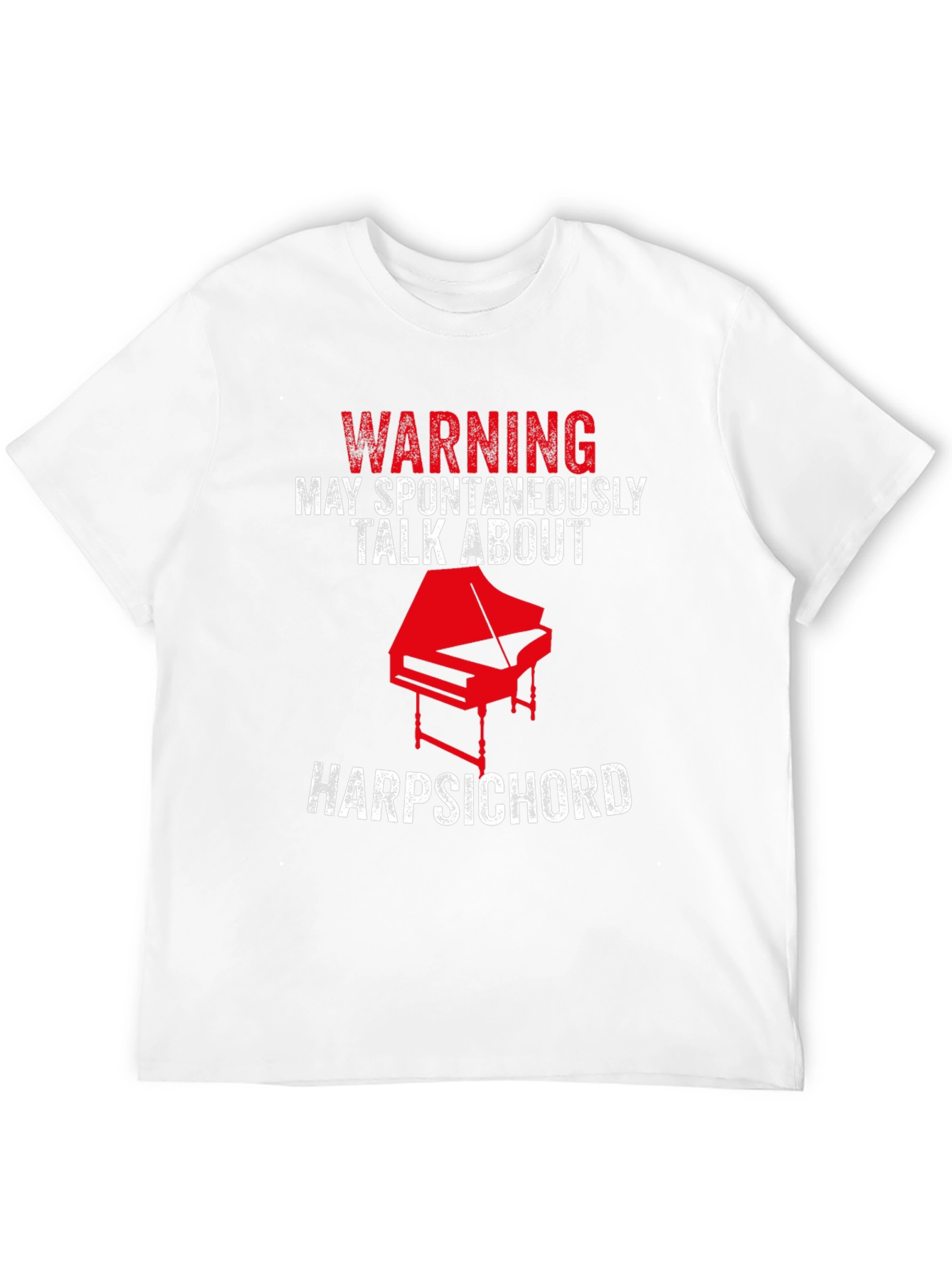 Black Warning: May Spontaneously Talk About Harpsichord T-Shirt view 12