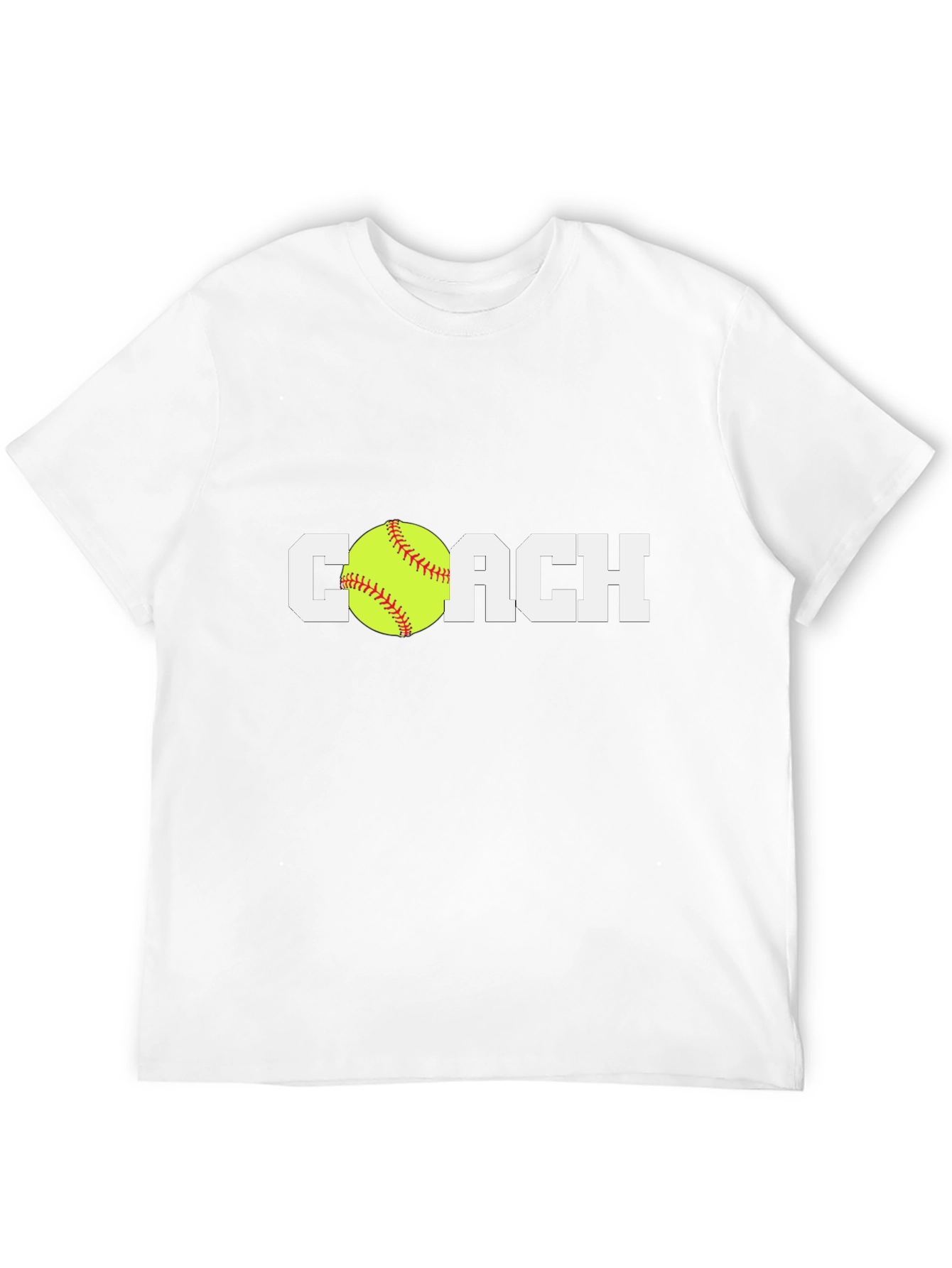 Black Softball Coach T-Shirt - Black Cotton Tee view 12