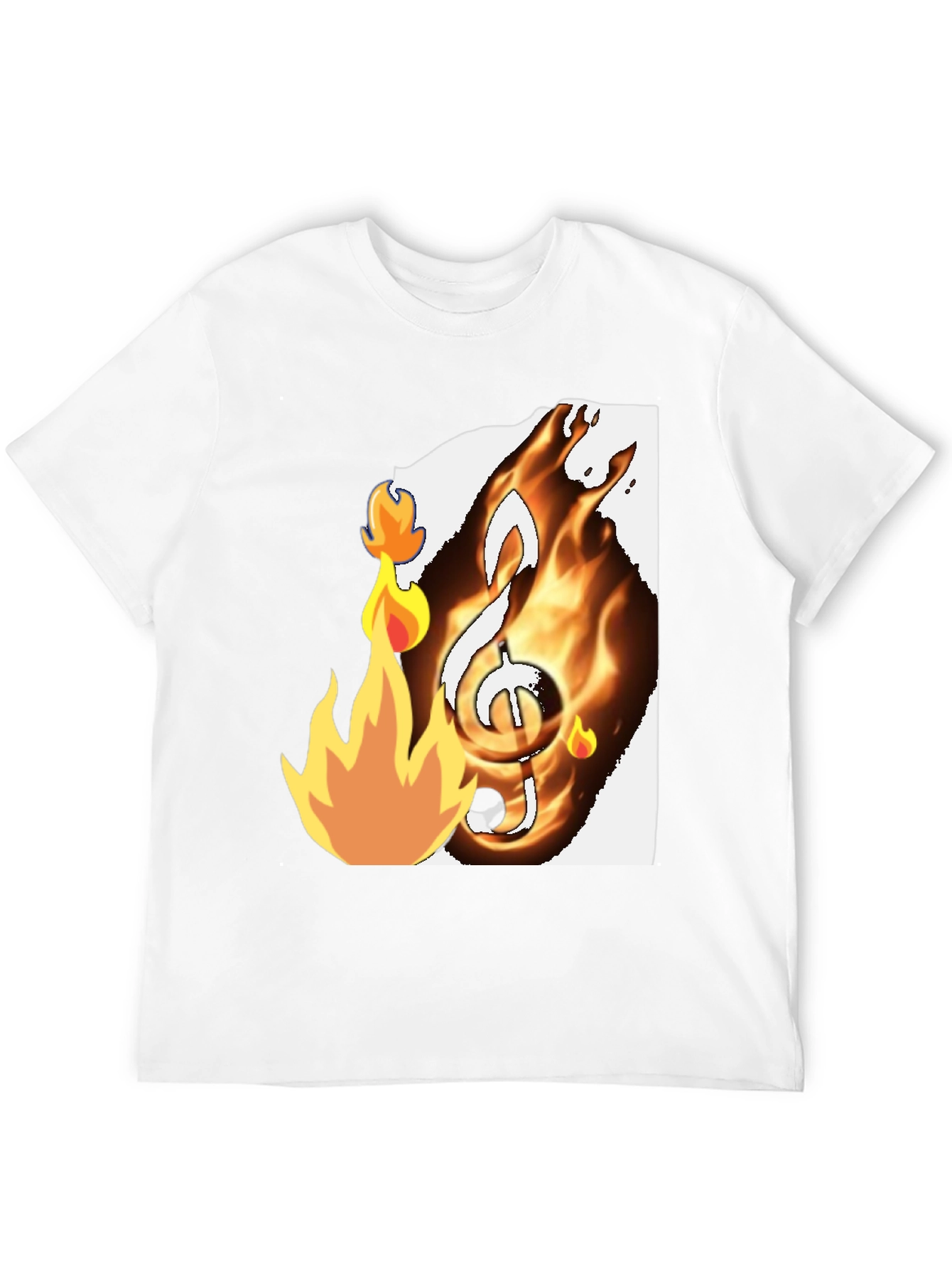 Black Fiery Music Note Graphic T-Shirt - Black view 12