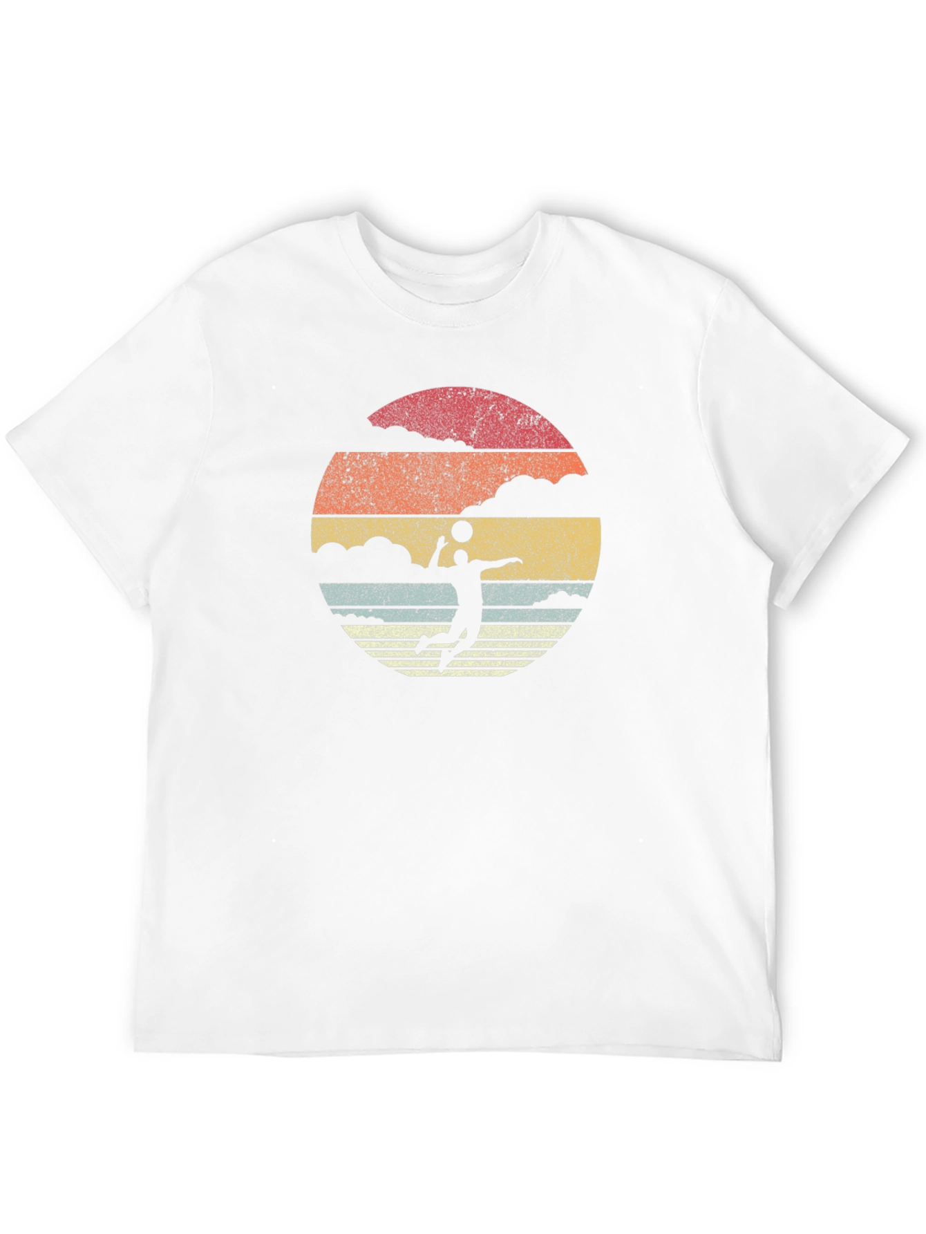 Black Retro Volleyball Sunset Graphic T-Shirt view 12