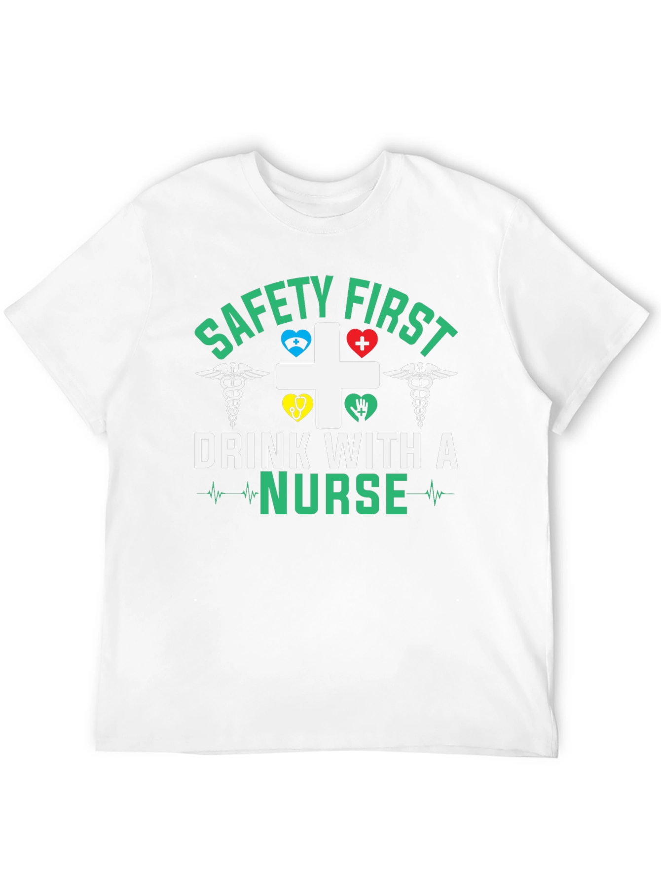 Black Safety First Drink With a Nurse T-Shirt view 12