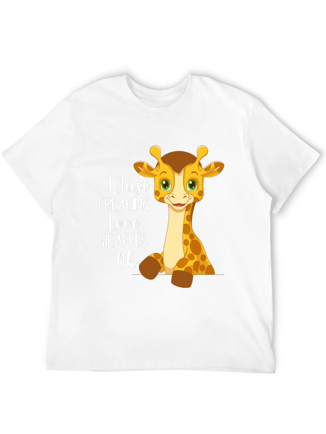 Black Giraffe Lover Graphic Tee - I Freaking Love Giraffes OK view 12