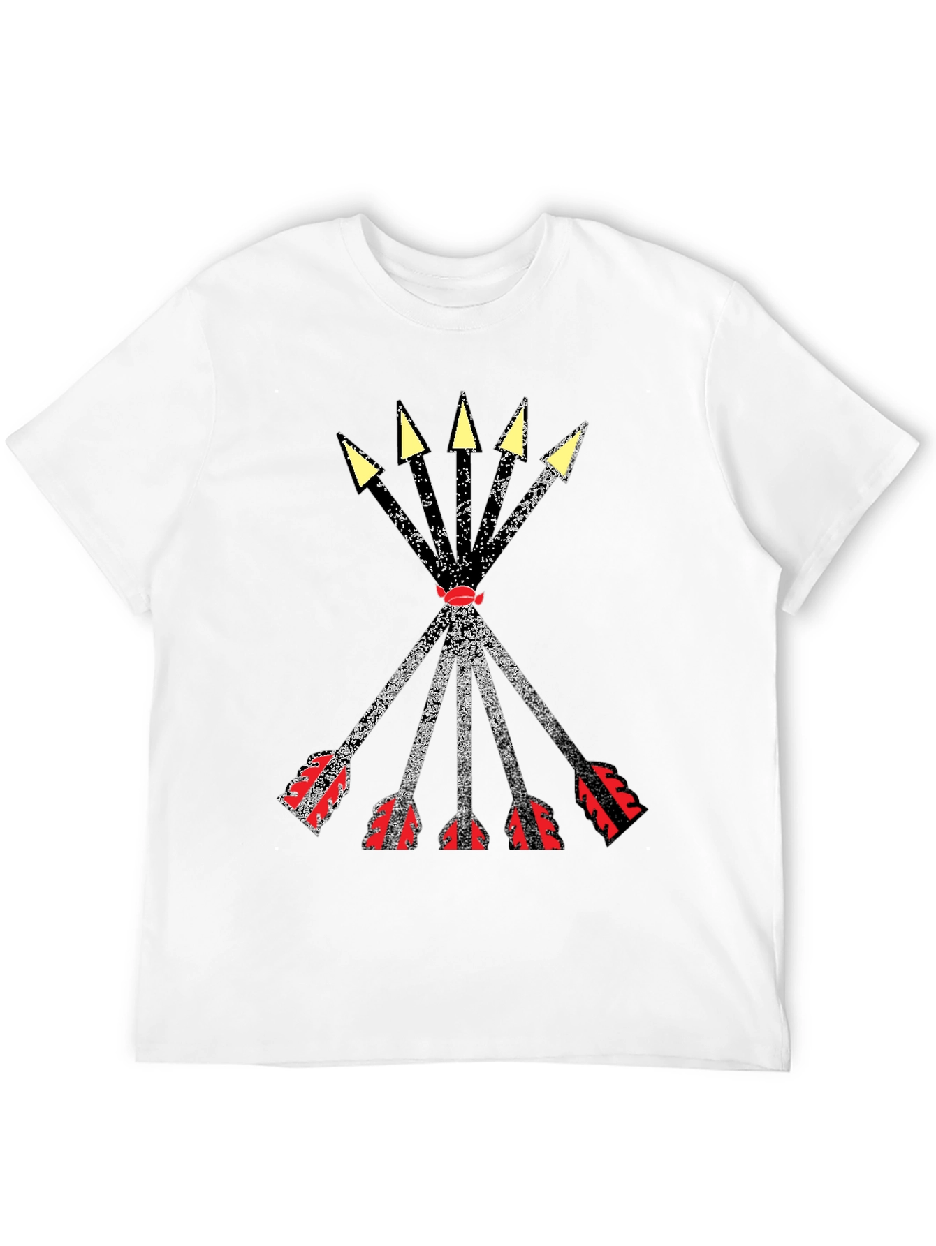 Black Arrows Design Tee - Distressed Graphic Shirt view 12