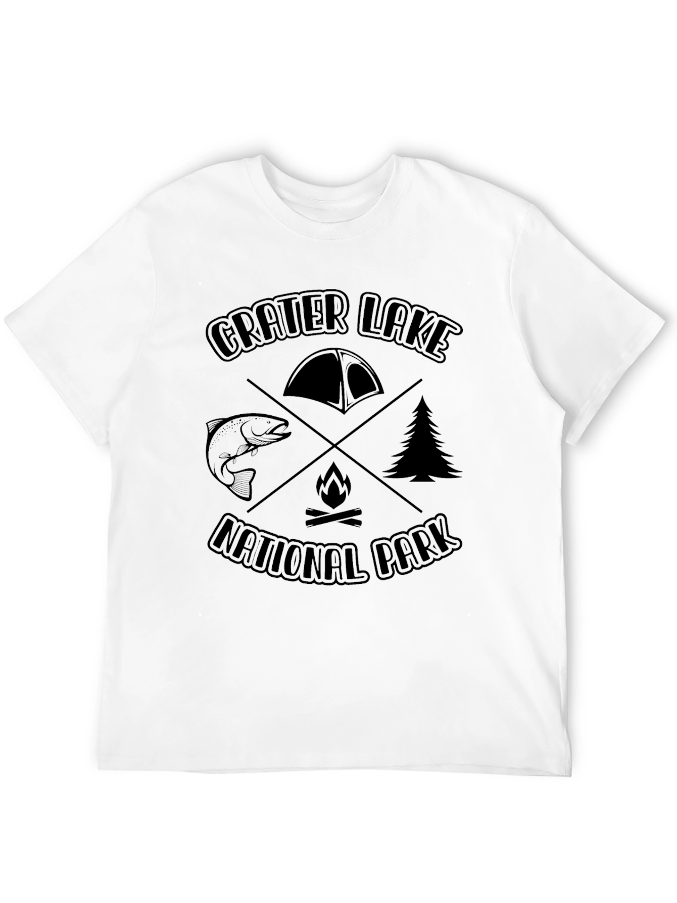 Black Crater Lake National Park Black Graphic Tee view 12