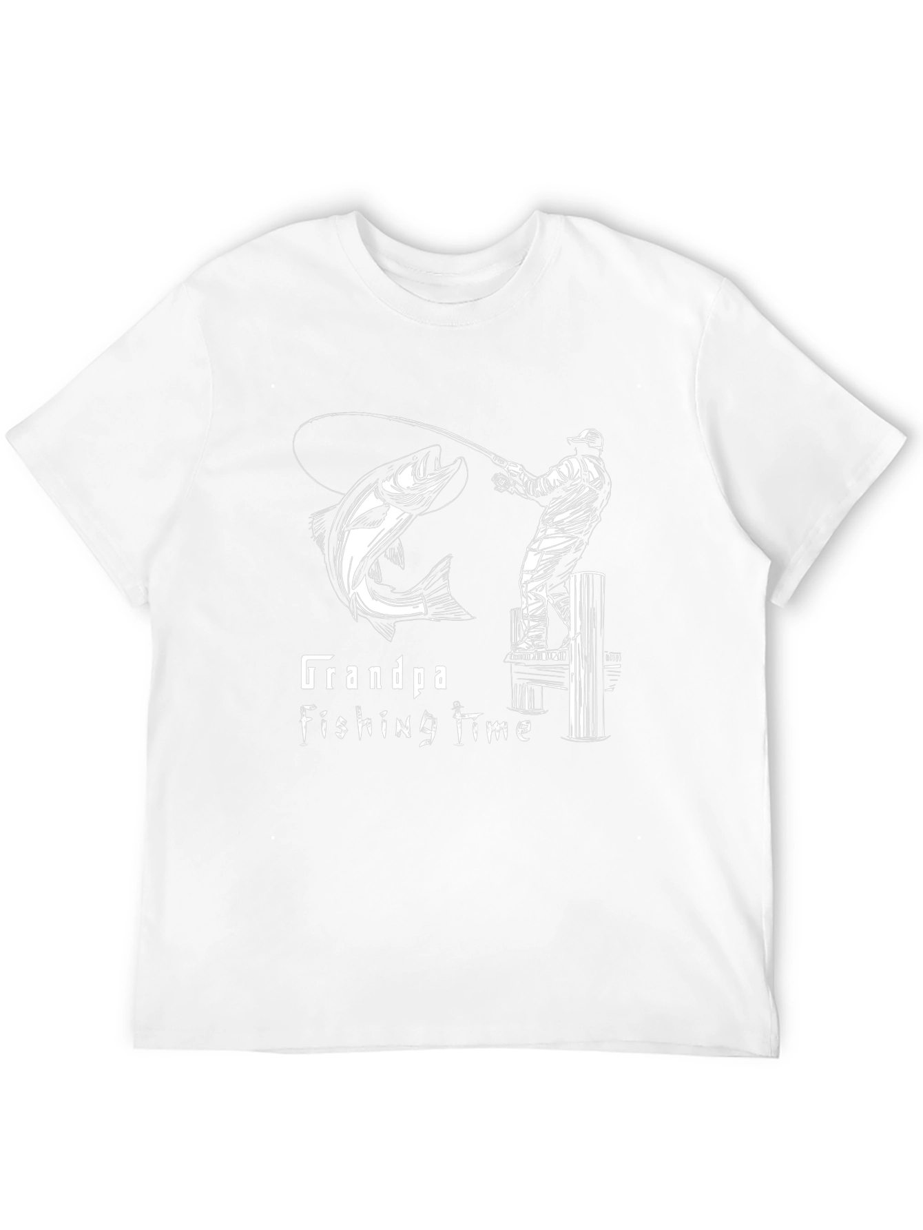 Black Grandpa Fishing Time Black T-Shirt view 12