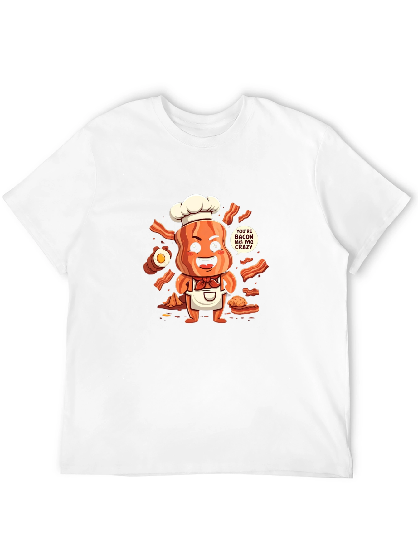 Black Funny Bacon Chef T-Shirt view 12