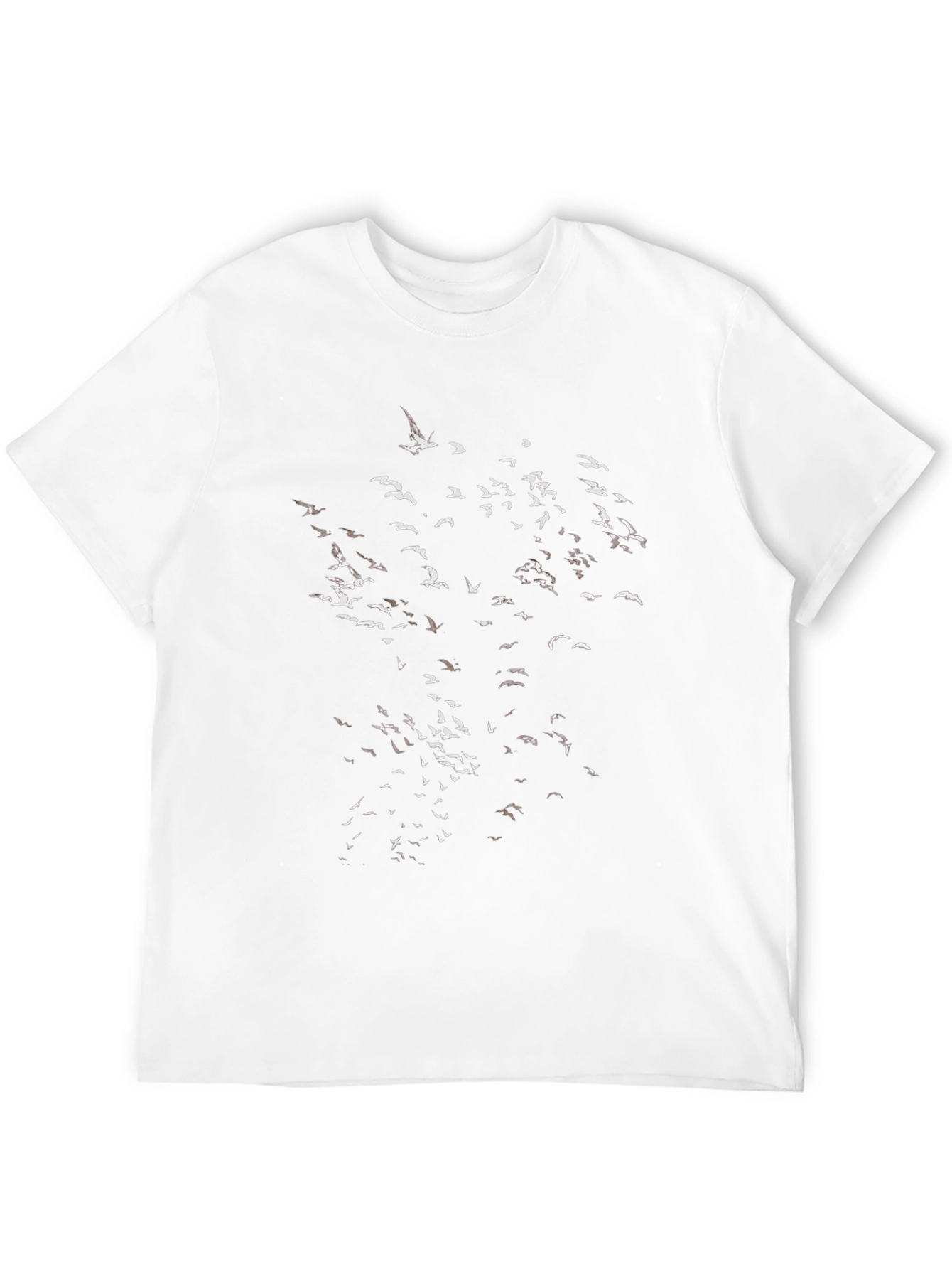 Black Black T-Shirt with Flock of Birds Graphic view 12