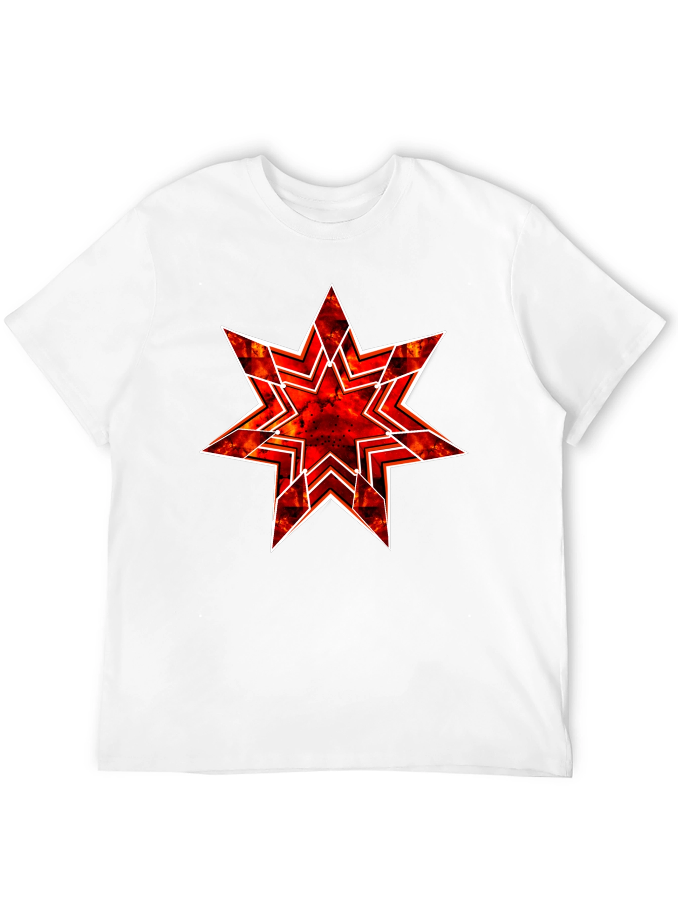 Black Fiery Starburst Graphic Tee - Bold Statement Shirt view 12