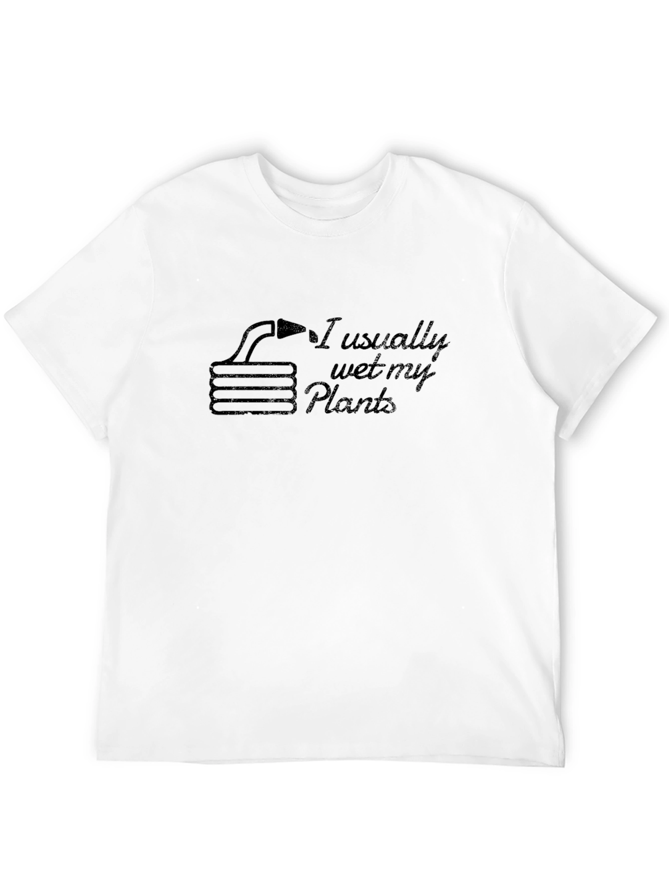 Black I Usually Wet My Plants Humor T-Shirt view 12