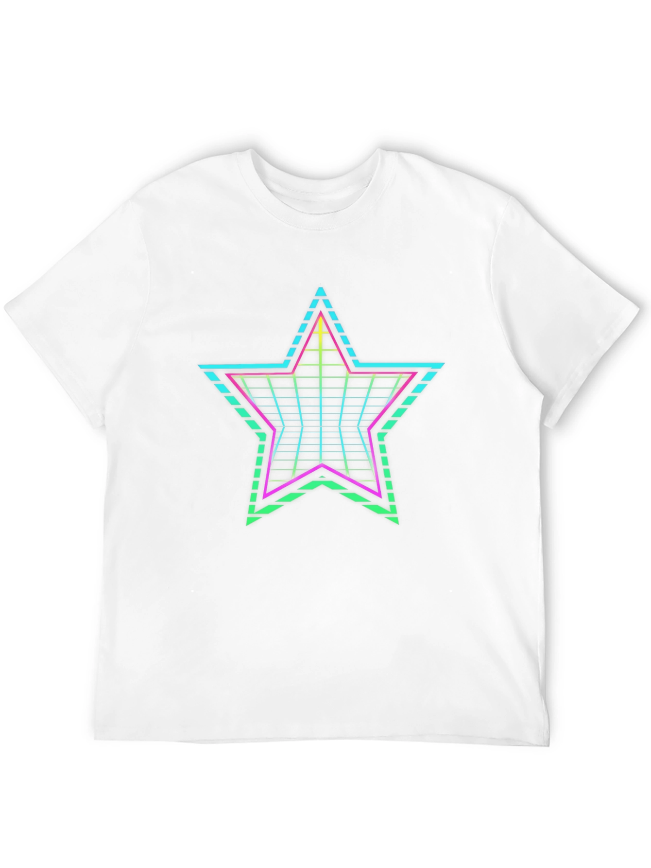 Black Retro Star Graphic Tee - Black Crew Neck T-Shirt view 12