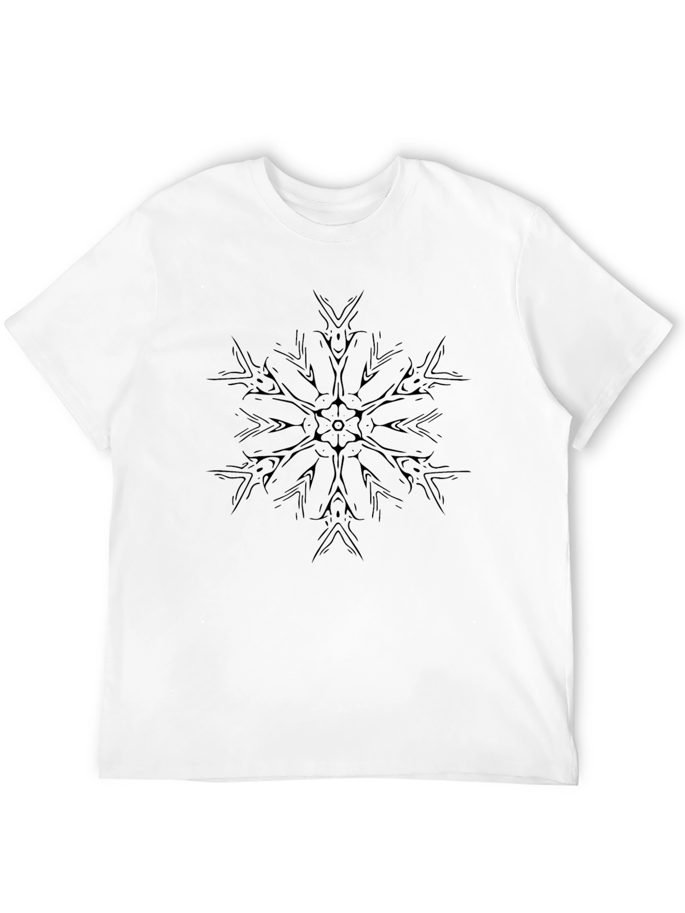 Black Black Graphic Tee - Abstract Mandala Design view 12