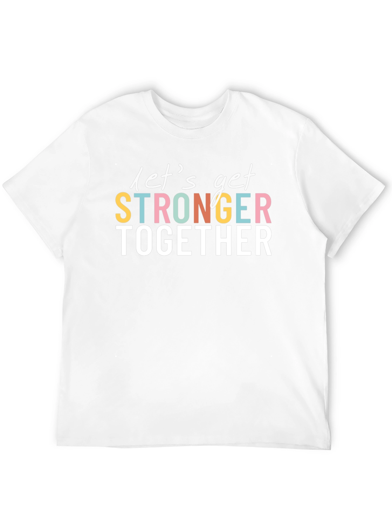 Black Let's Get Stronger Together Graphic Tee view 12