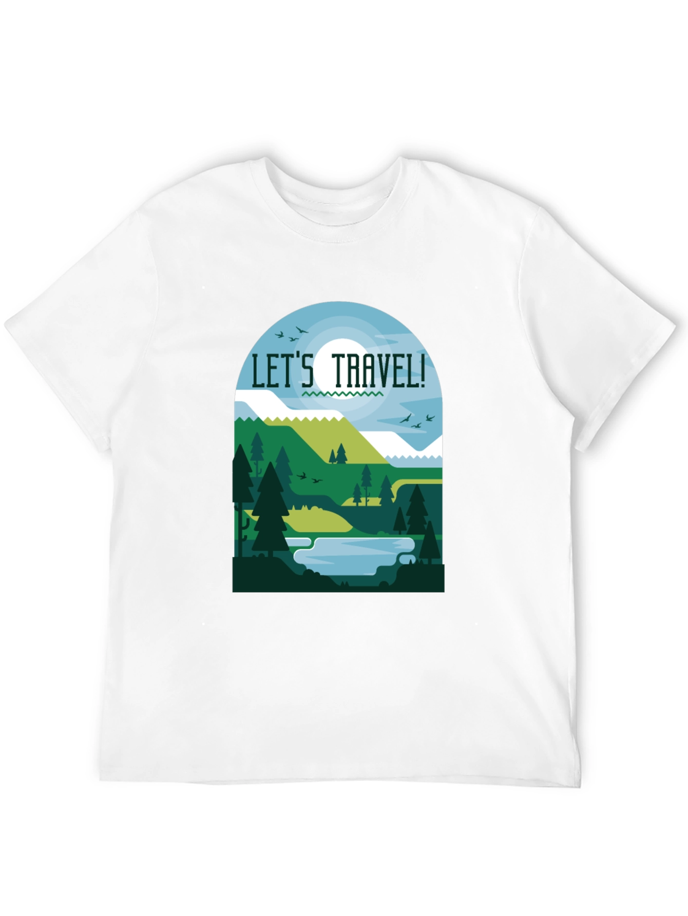 Black Let's Travel T-Shirt - Nature Inspired Tee view 12