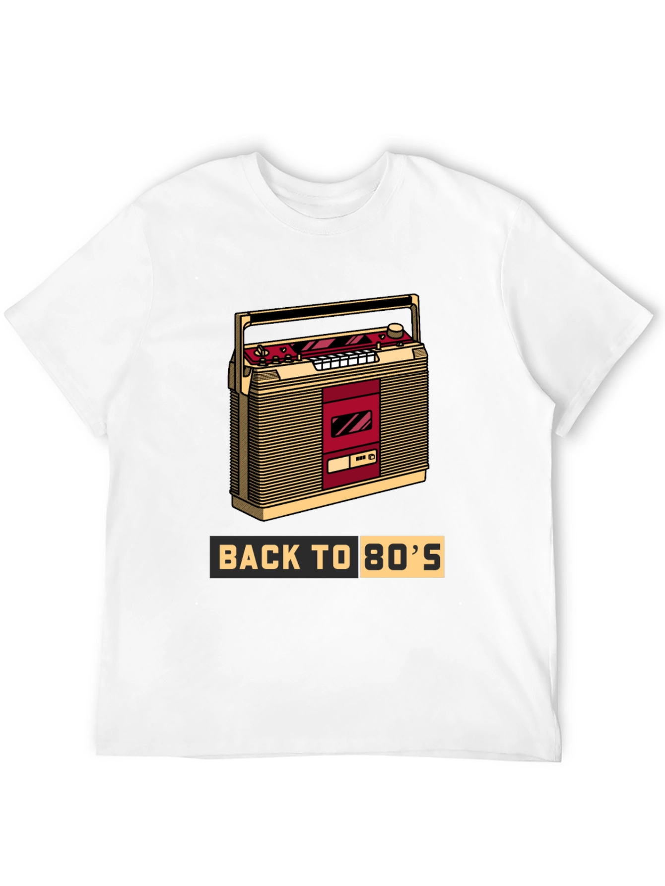 Black Back to the 80s Retro Boombox T-Shirt view 12