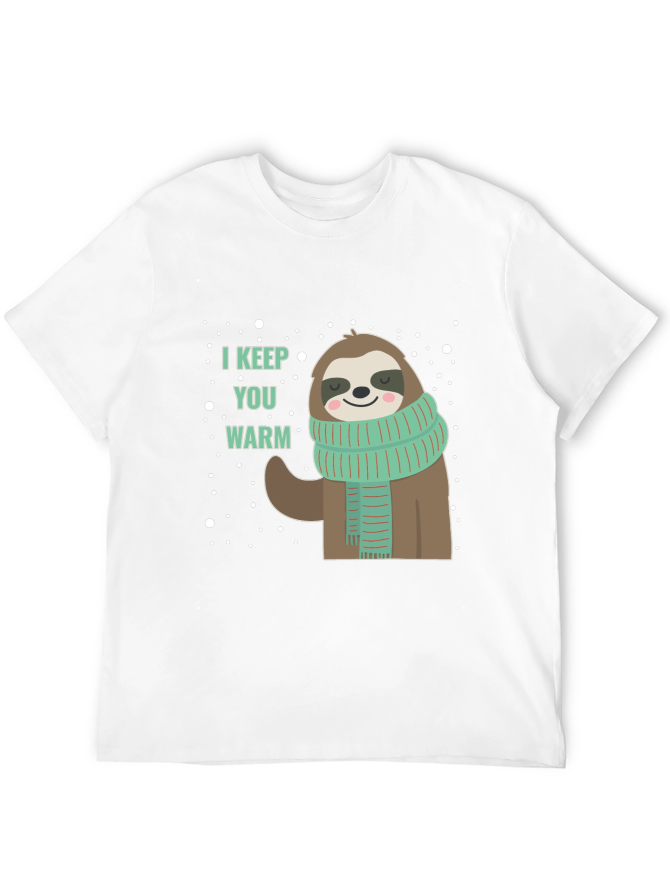 Black Cute Sloth Winter T-Shirt - I Keep You Warm view 12