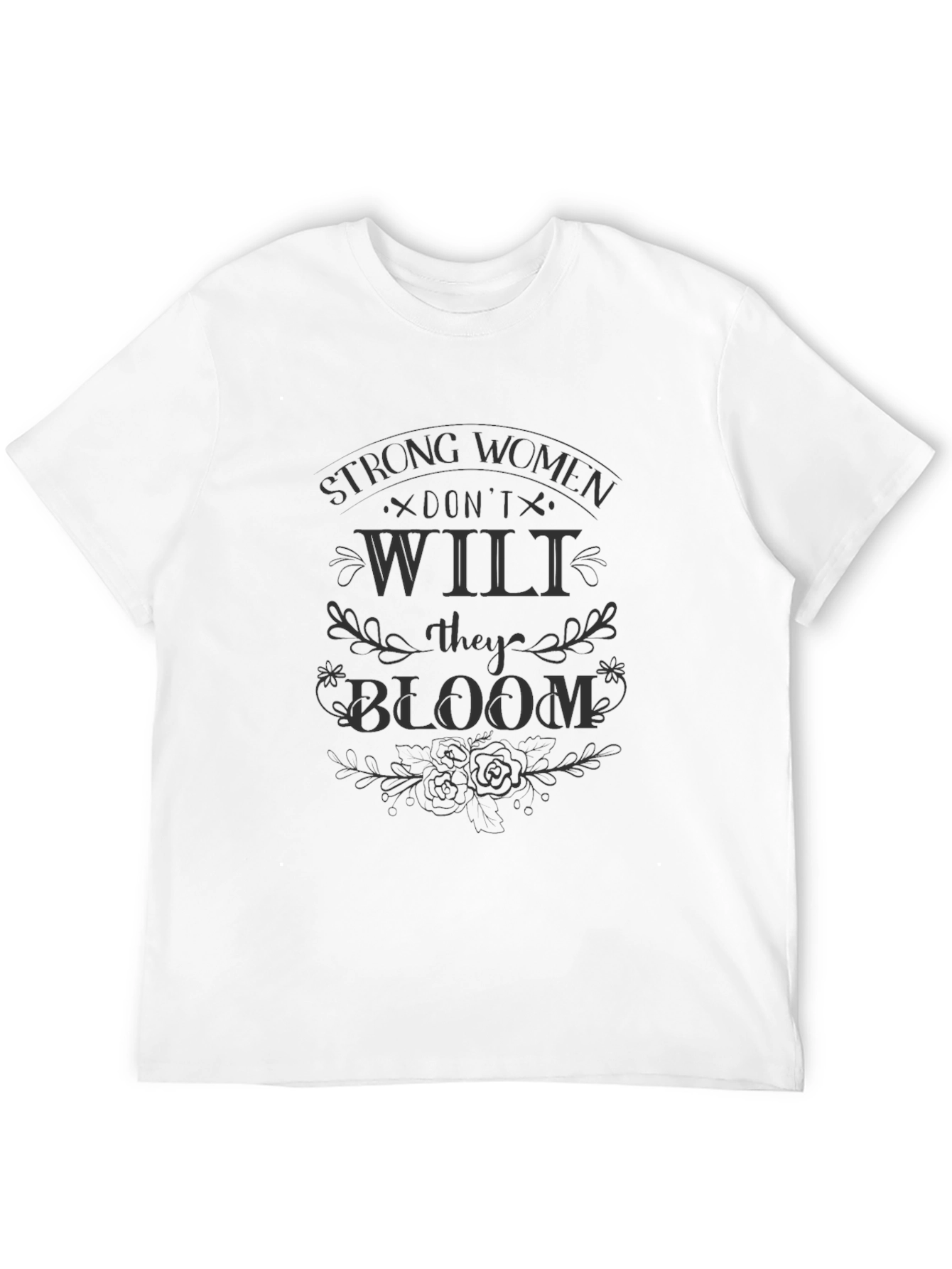 Black Strong Women Bloom Black Graphic Tee view 12