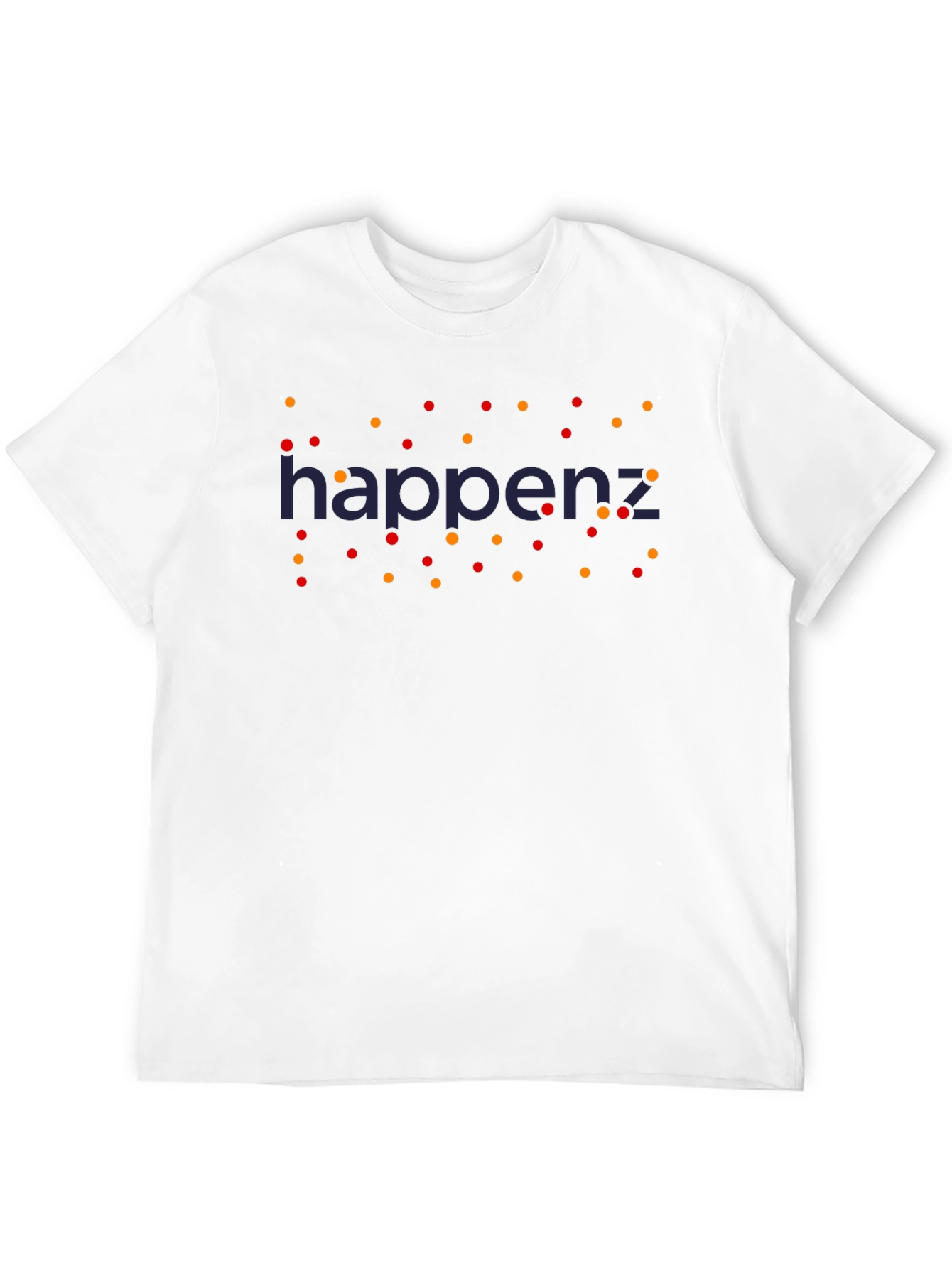 Black Happenz T-Shirt - Black Crew Neck with Colorful Dot Design view 12