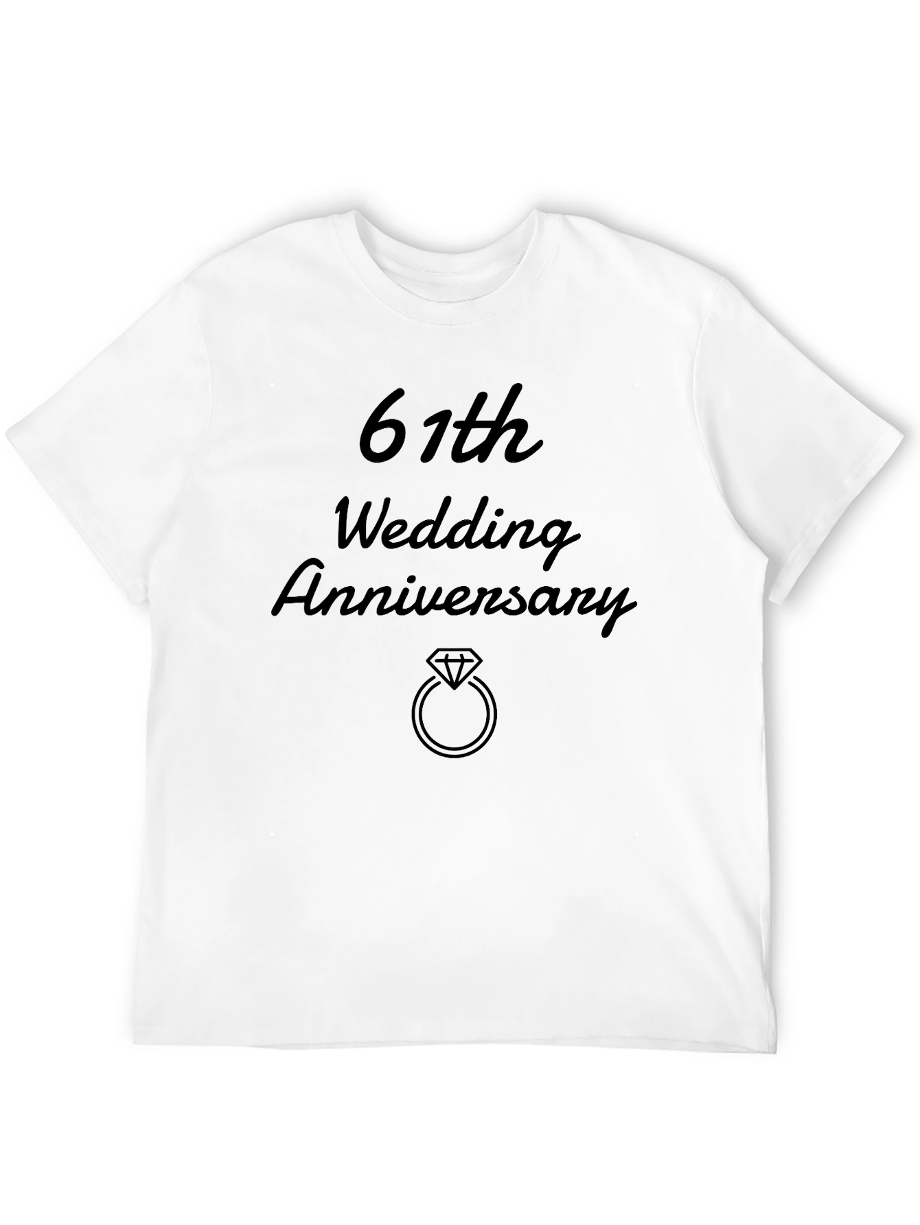 Black 61st Wedding Anniversary Graphic Tee view 12