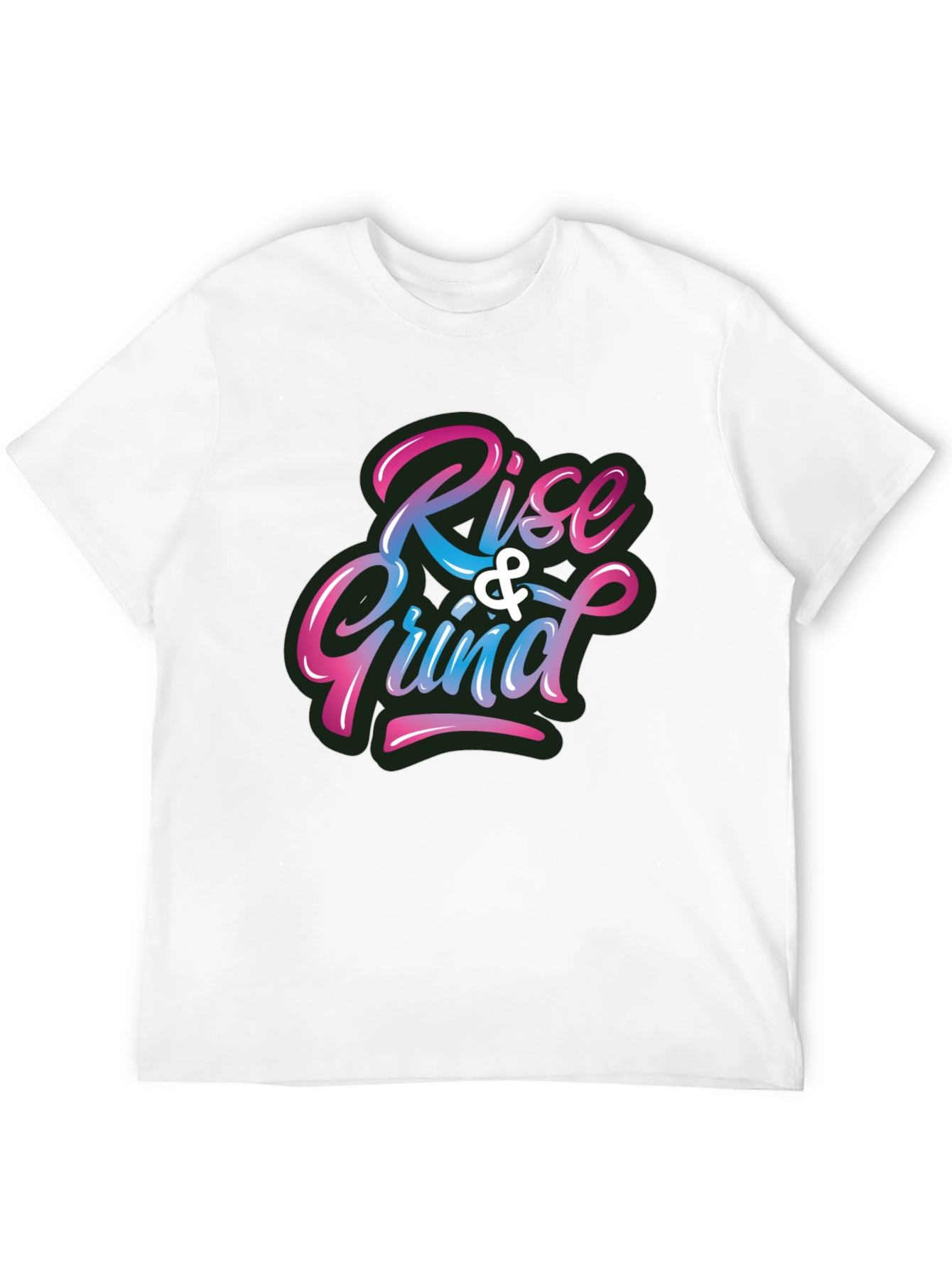 Black Rise & Grind Graphic Print Crew Neck T-Shirt view 12