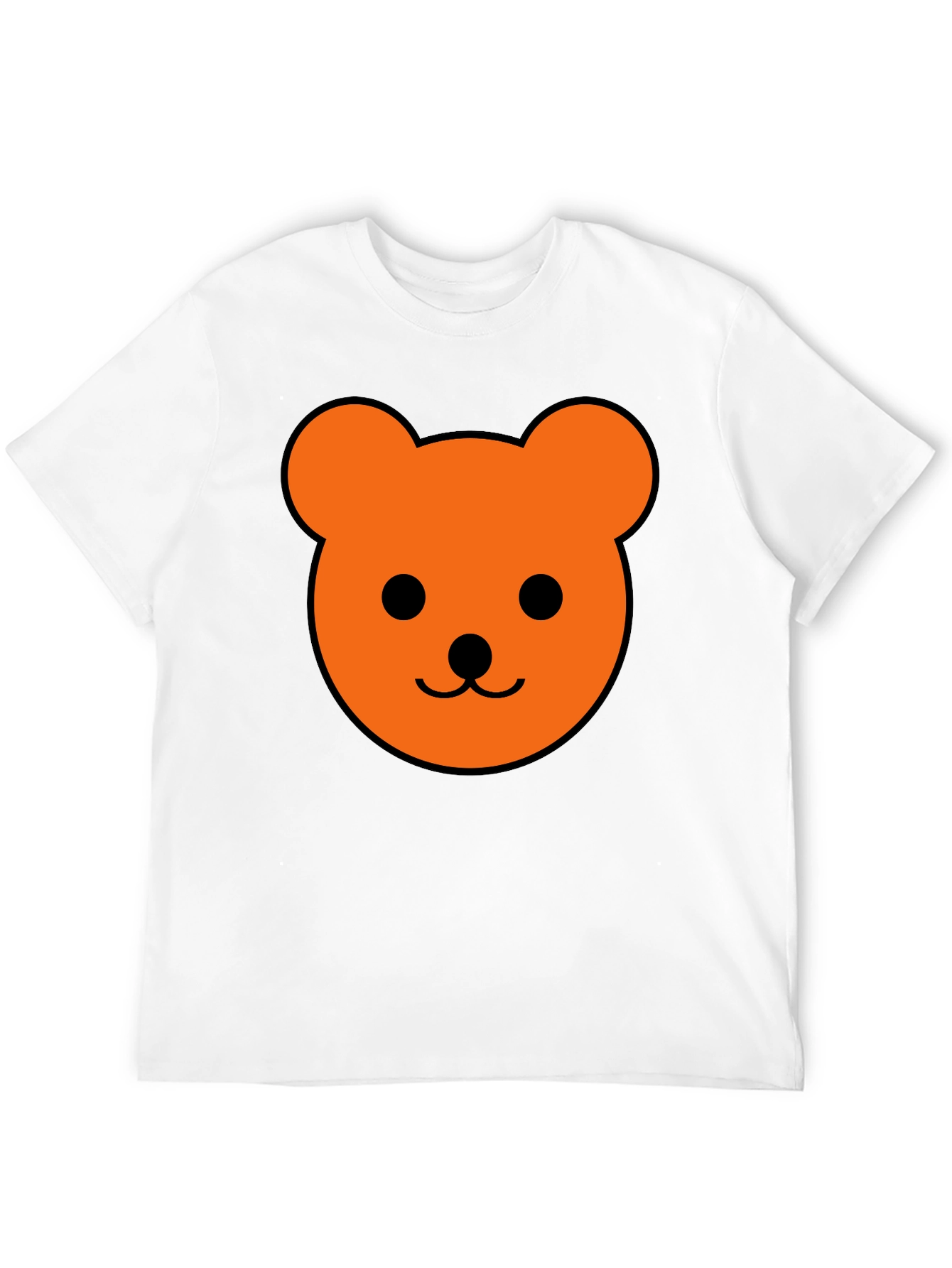 Black Men's Black T-Shirt with Orange Bear Graphic view 12