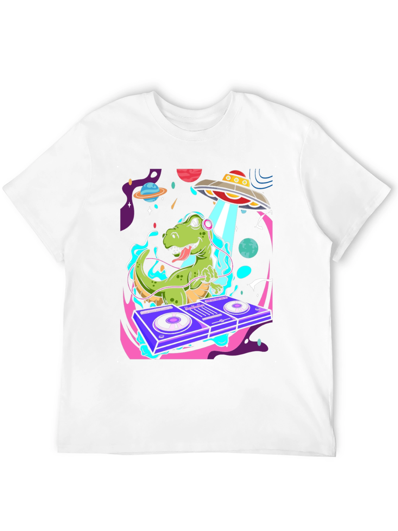 Black Dino DJ Graphic Tee - Out of this World Style view 12