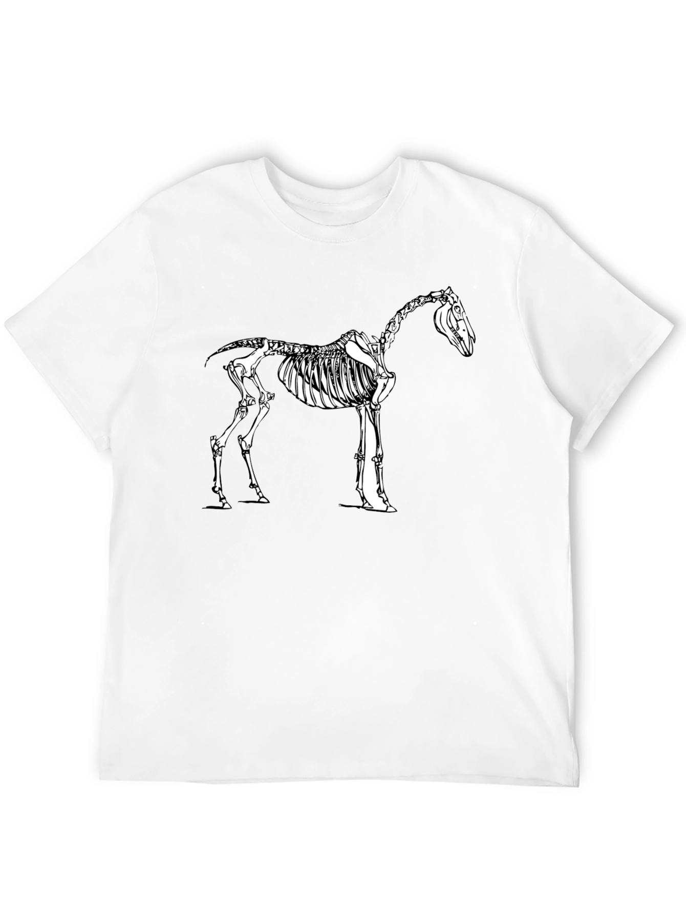 Black Horse Skeleton Graphic Tee - Black Cotton Shirt view 12