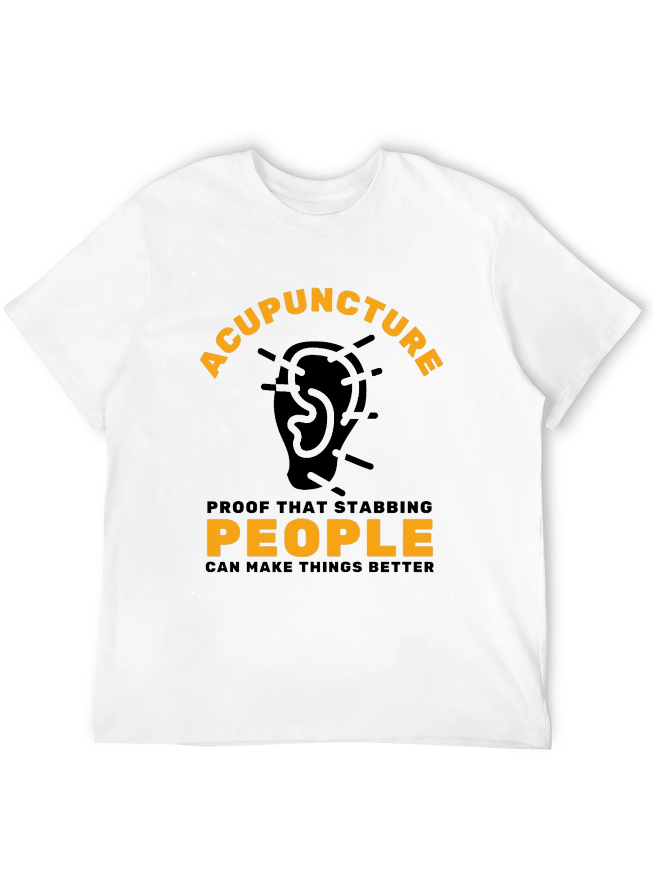 Black Acupuncture T-Shirt - Stabbing People Makes Things Better view 12