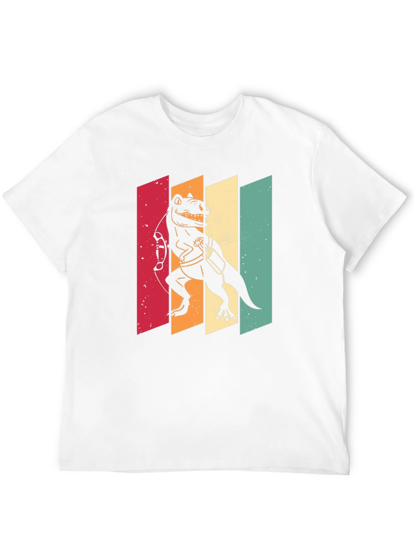 Black Retro Dinosaur Archer T-Shirt - Vintage Style view 12