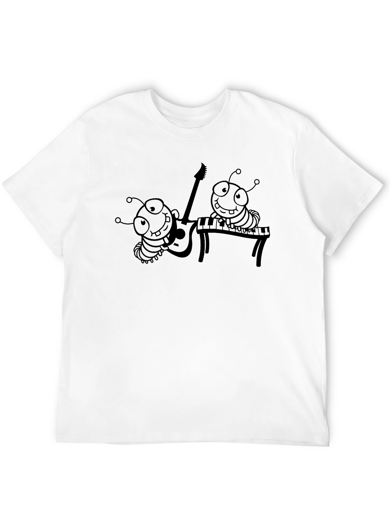 Black Cartoon Music Bugs Graphic Tee view 12