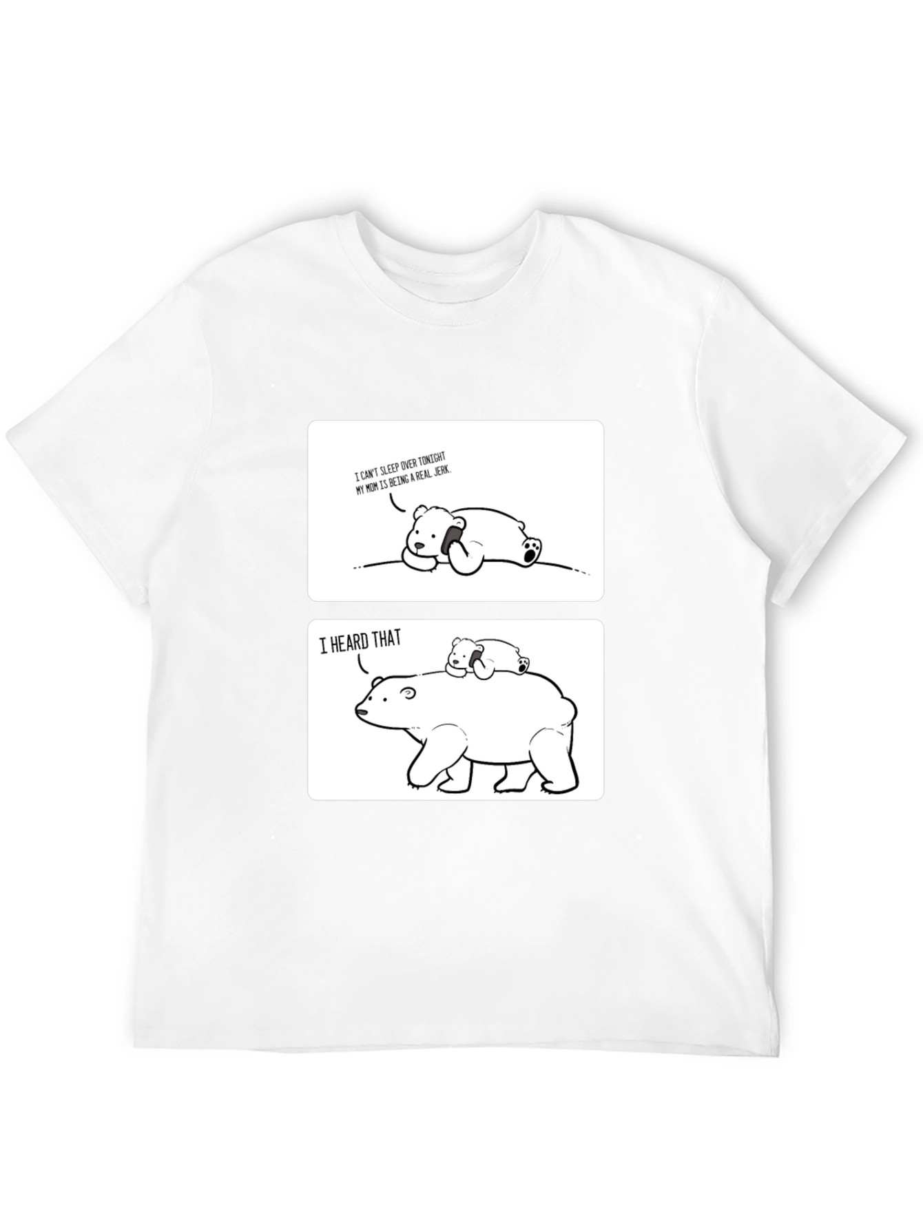 Black Funny Cartoon Bear T-Shirt - Mom Joke Tee view 12