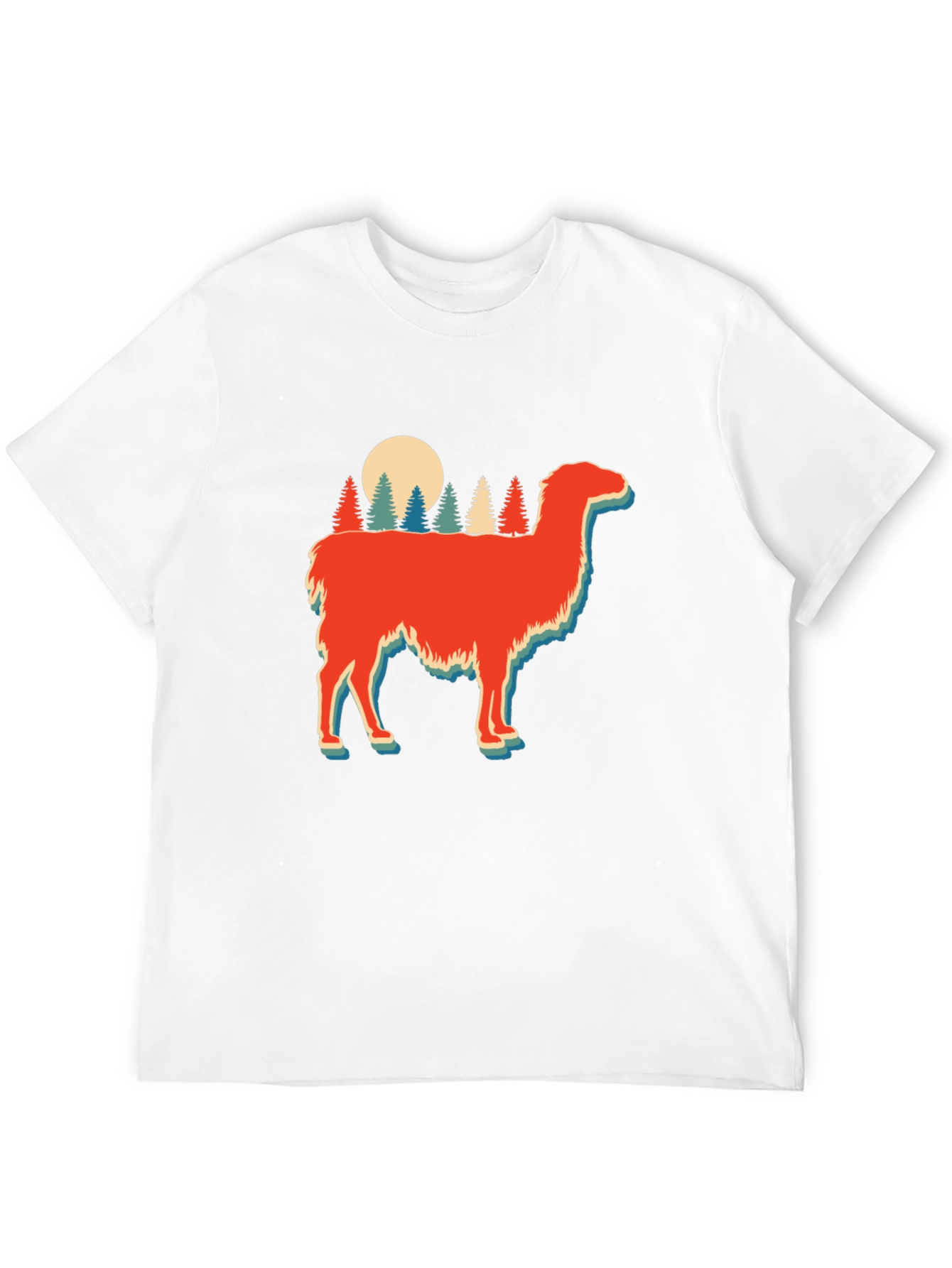 Black Retro Llama Forest Graphic Tee view 12