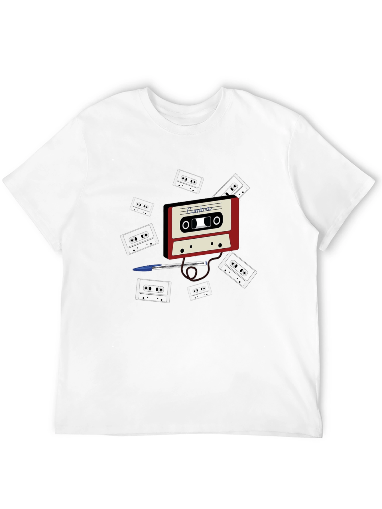 Black Retro Cassette Tape T-Shirt - Classic Design view 12