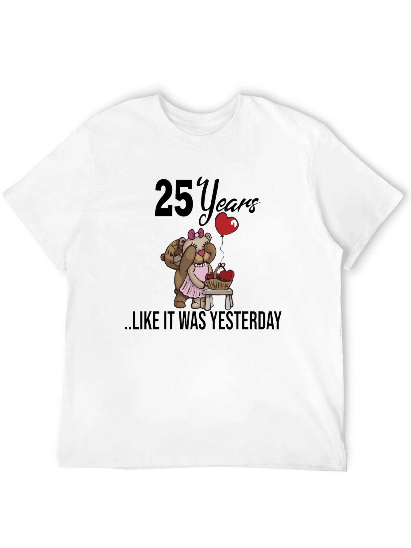 Black 25th Anniversary Teddy Bear T-Shirt view 12