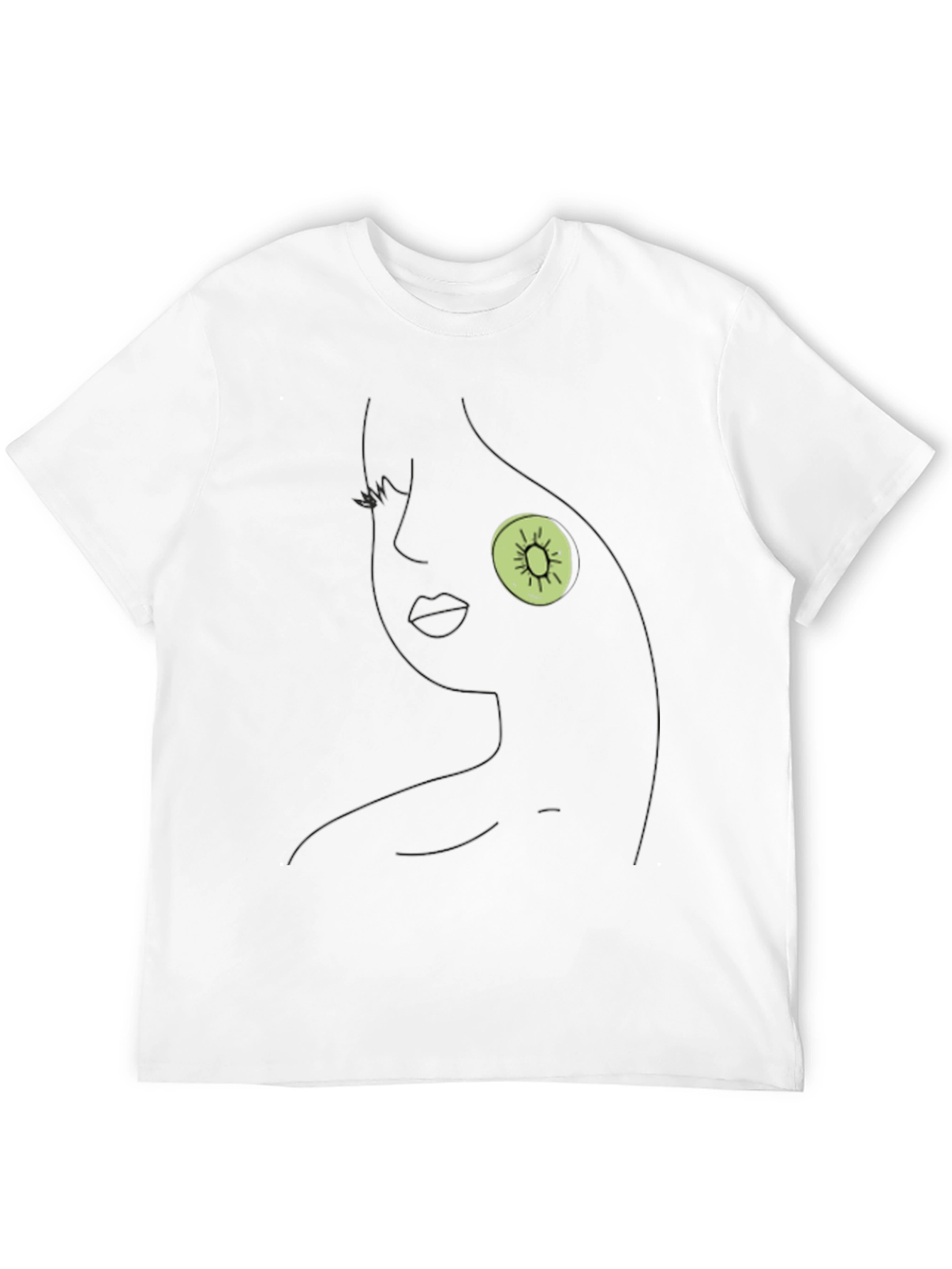 Black Abstract Kiwi Face Black T-Shirt view 12