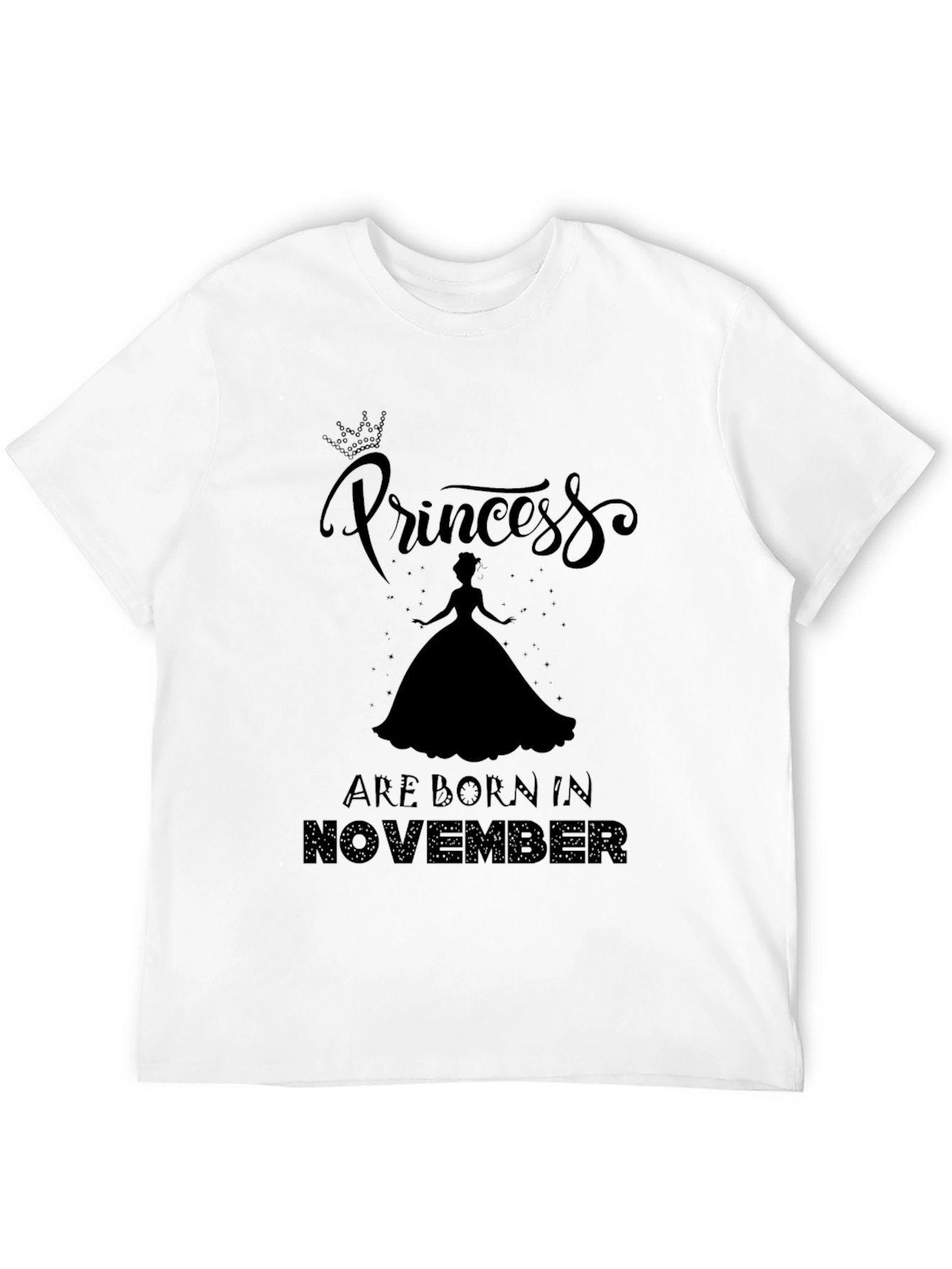 Princess Born in November Black Graphic Tee - 12