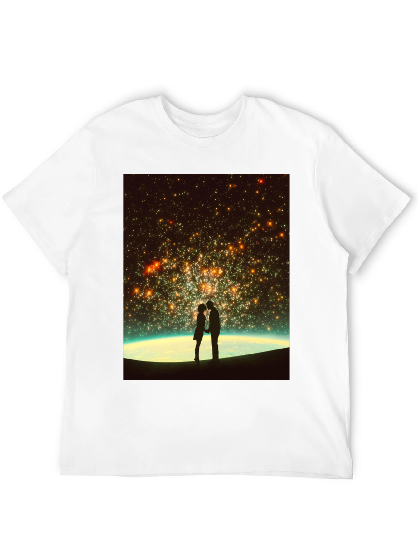 Black Romantic Stargaze T-Shirt - Unisex Black Tee view 12