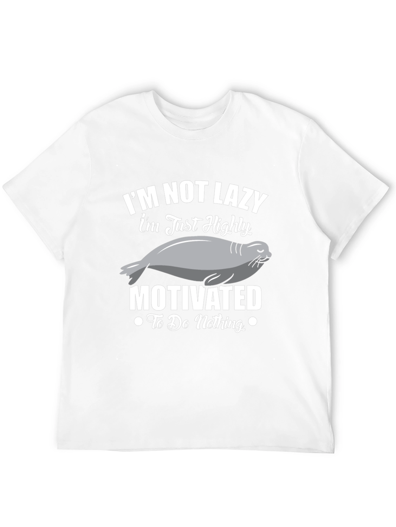 Black I'm Not Lazy T-Shirt, Funny Seal Tee view 12