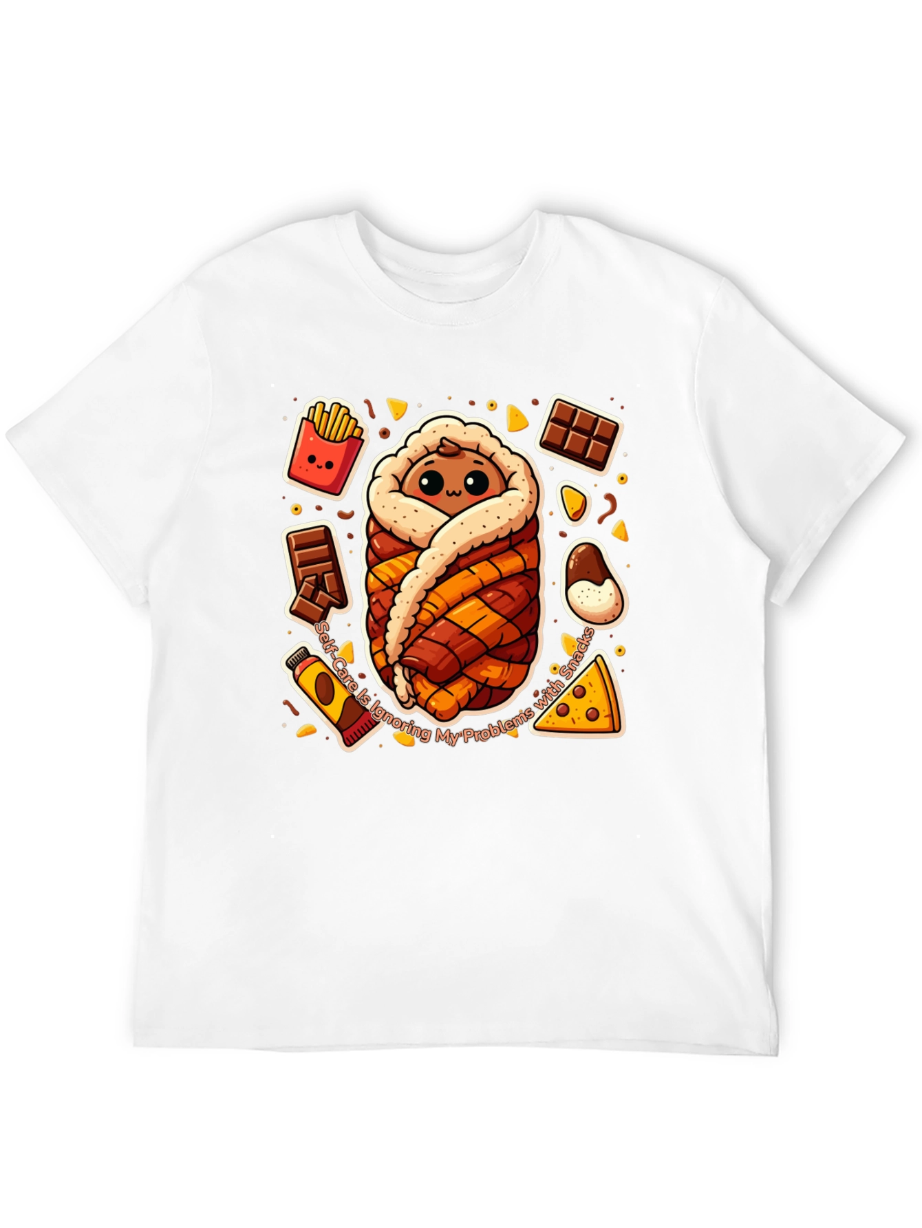 Black Snack Wrap T-Shirt Funny Graphic Tee view 12