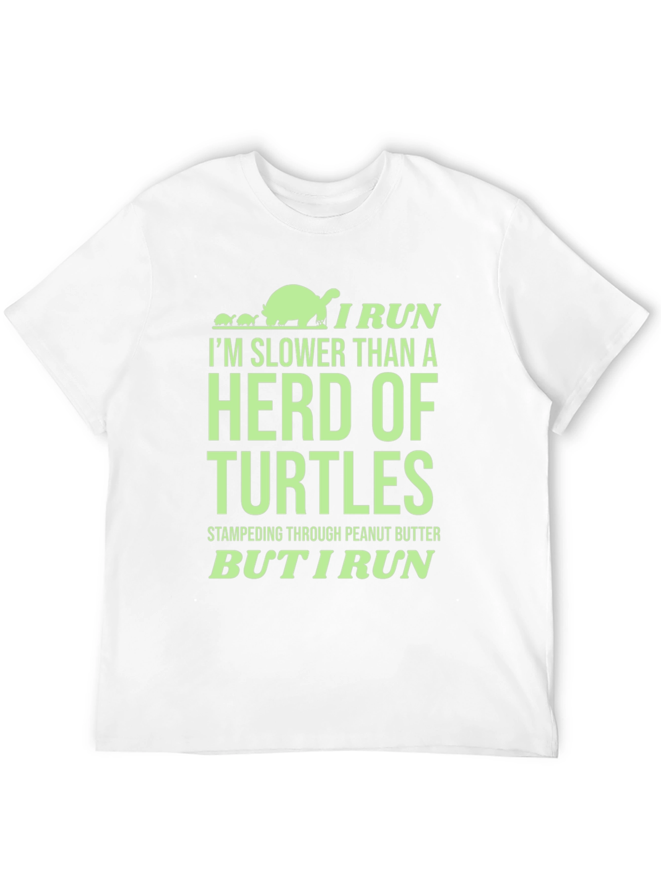 Black Funny Turtle Run T-Shirt: Herd of Turtles - I Run view 12