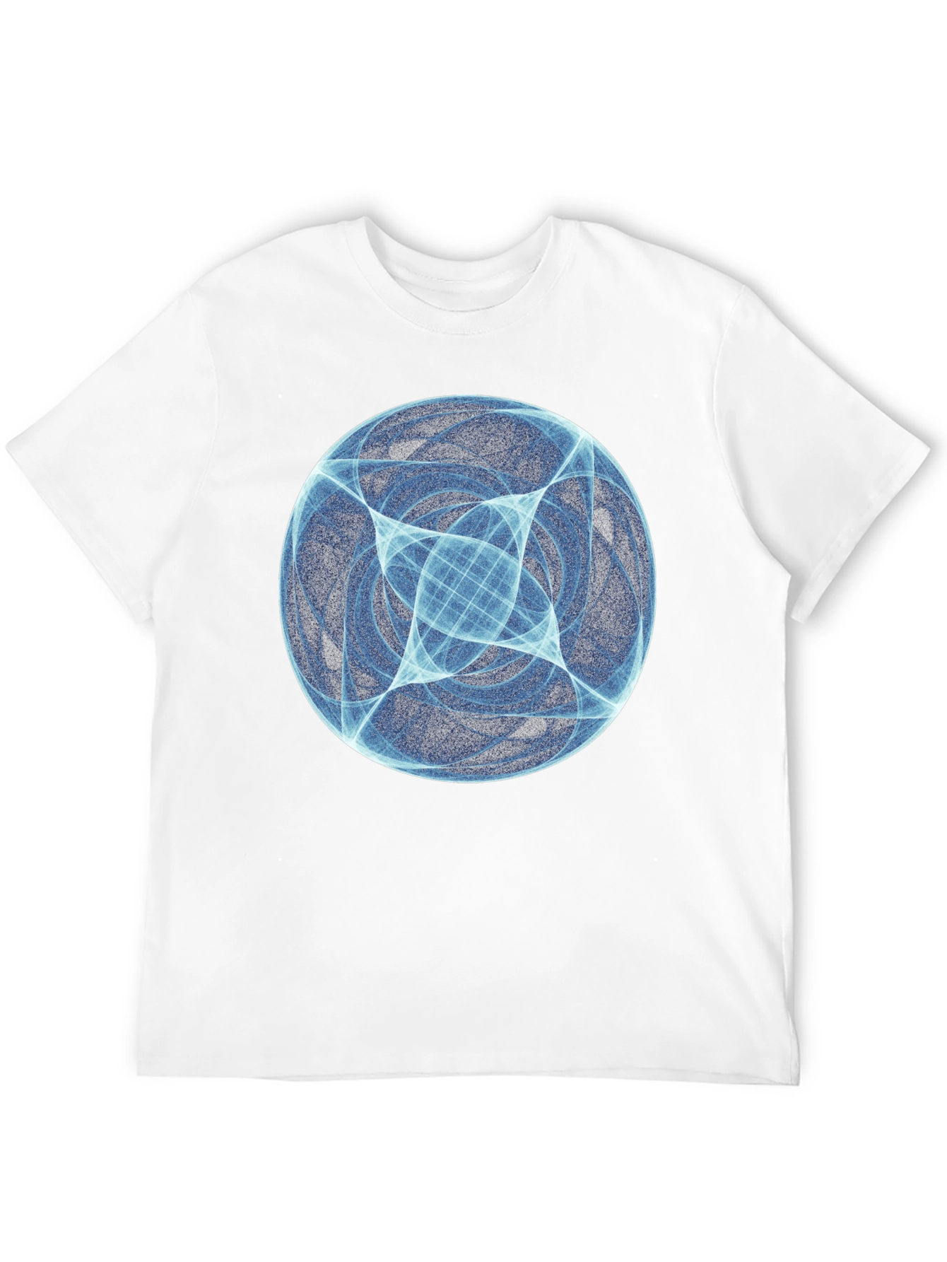 Black Abstract Blue Orb Graphic Black T-Shirt view 12