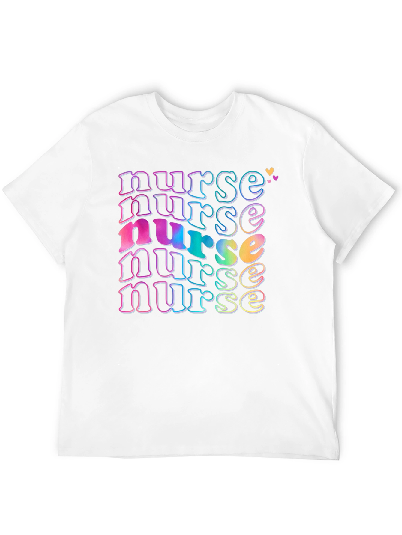 Black Retro Nurse T-Shirt, Colorful Graphic Tee view 12