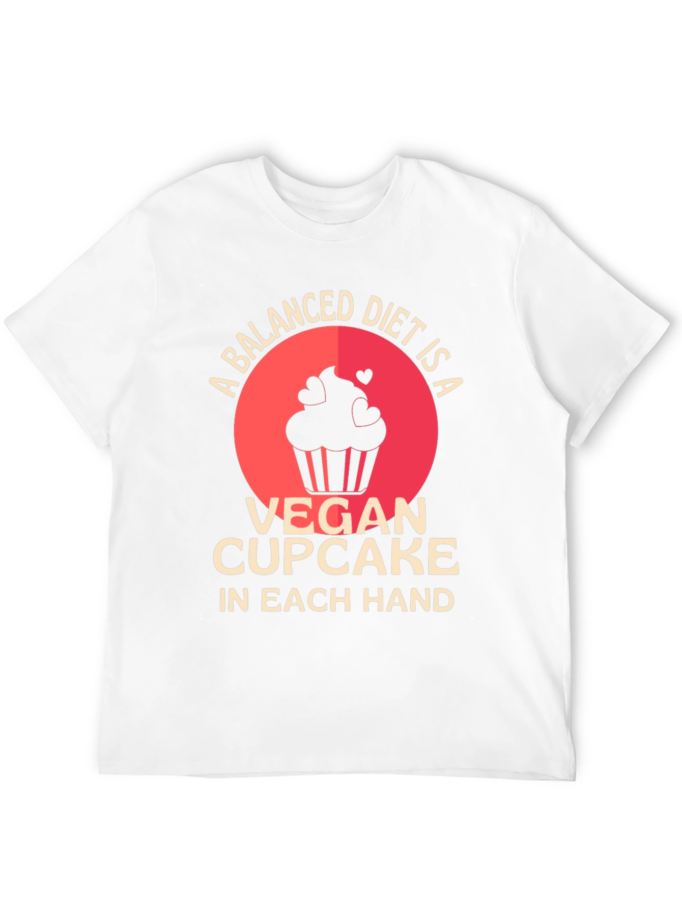 Black Vegan Cupcake Balanced Diet T-Shirt view 12