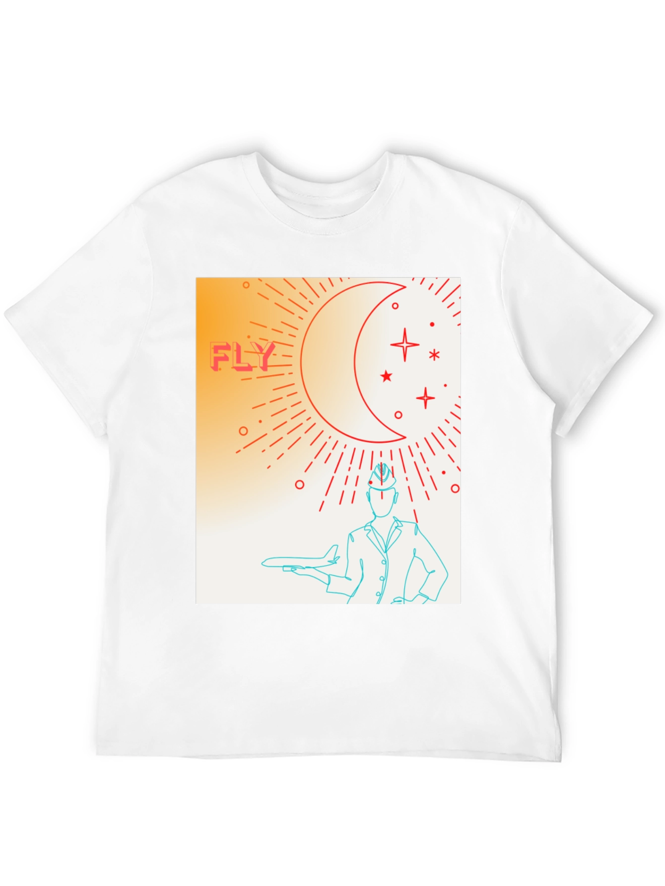 Black Fly High Graphic Tee - Airplane & Stars Design view 12