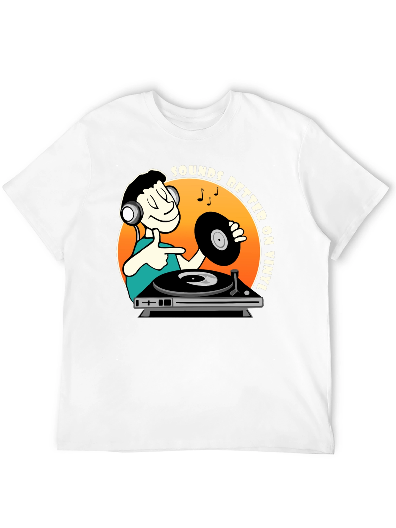 Black Sounds Better On Vinyl Men's Black T-Shirt view 12