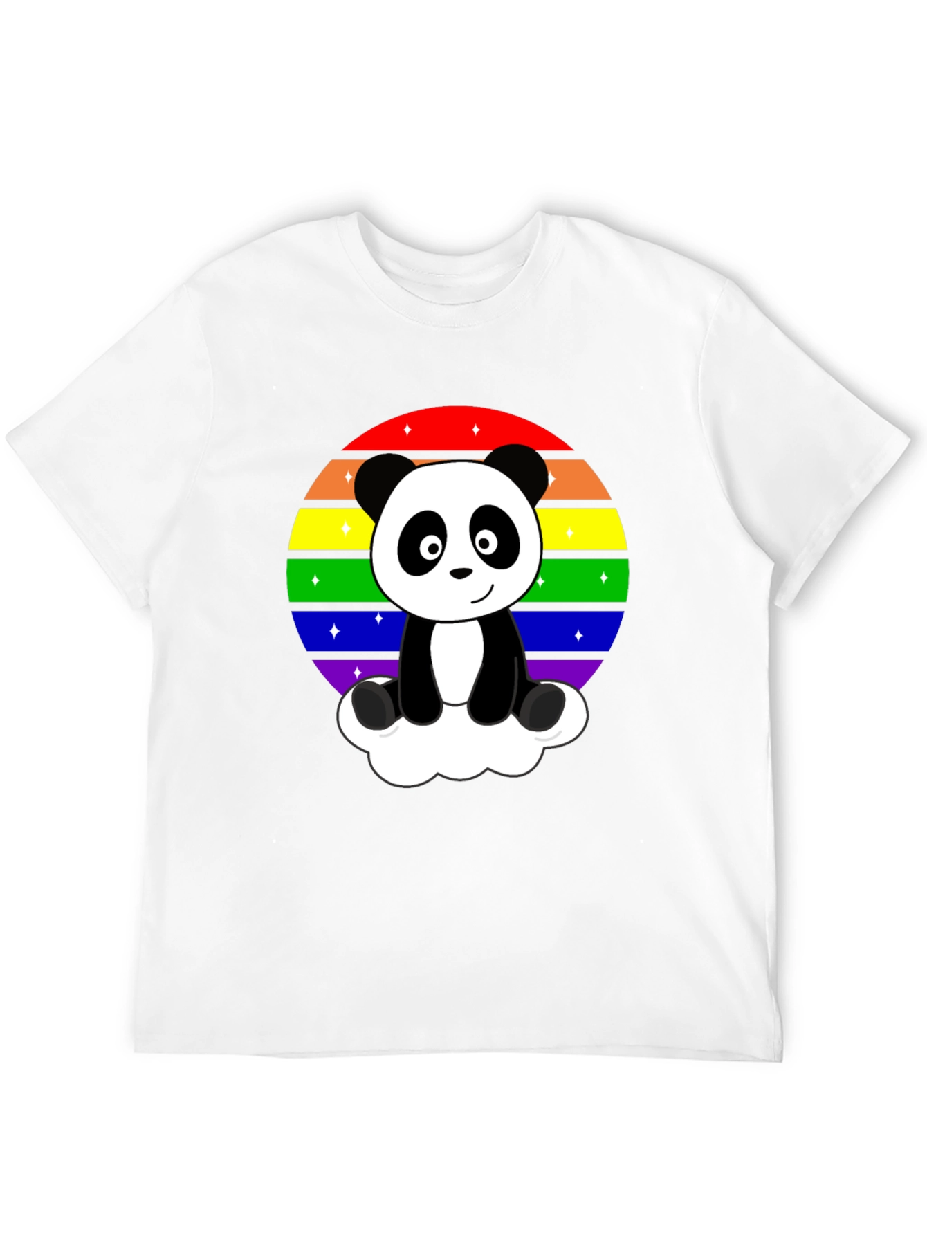 Black Rainbow Panda Graphic Tee view 12