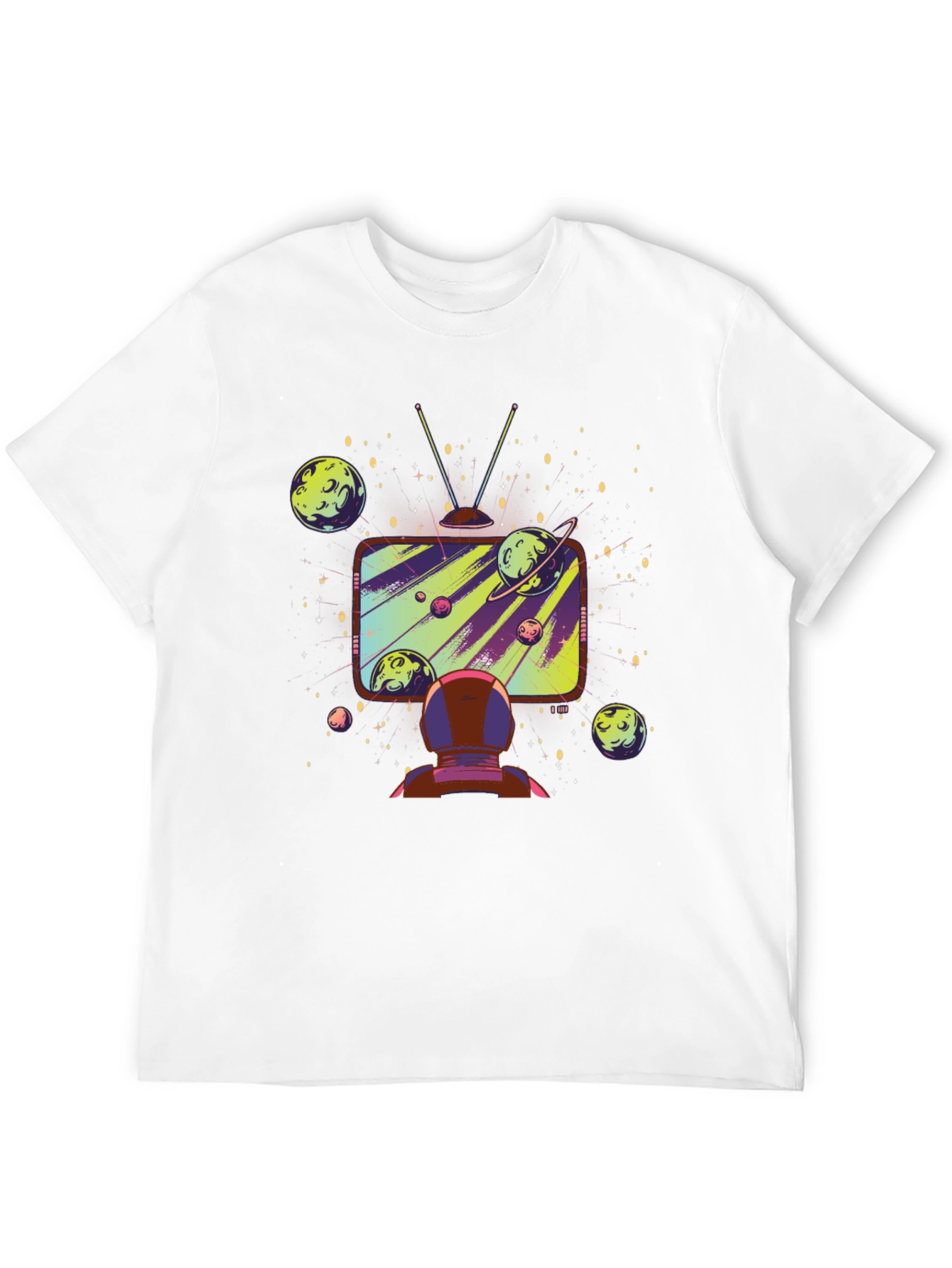 Black Astronaut Galaxy TV T-Shirt - Space Observer view 12